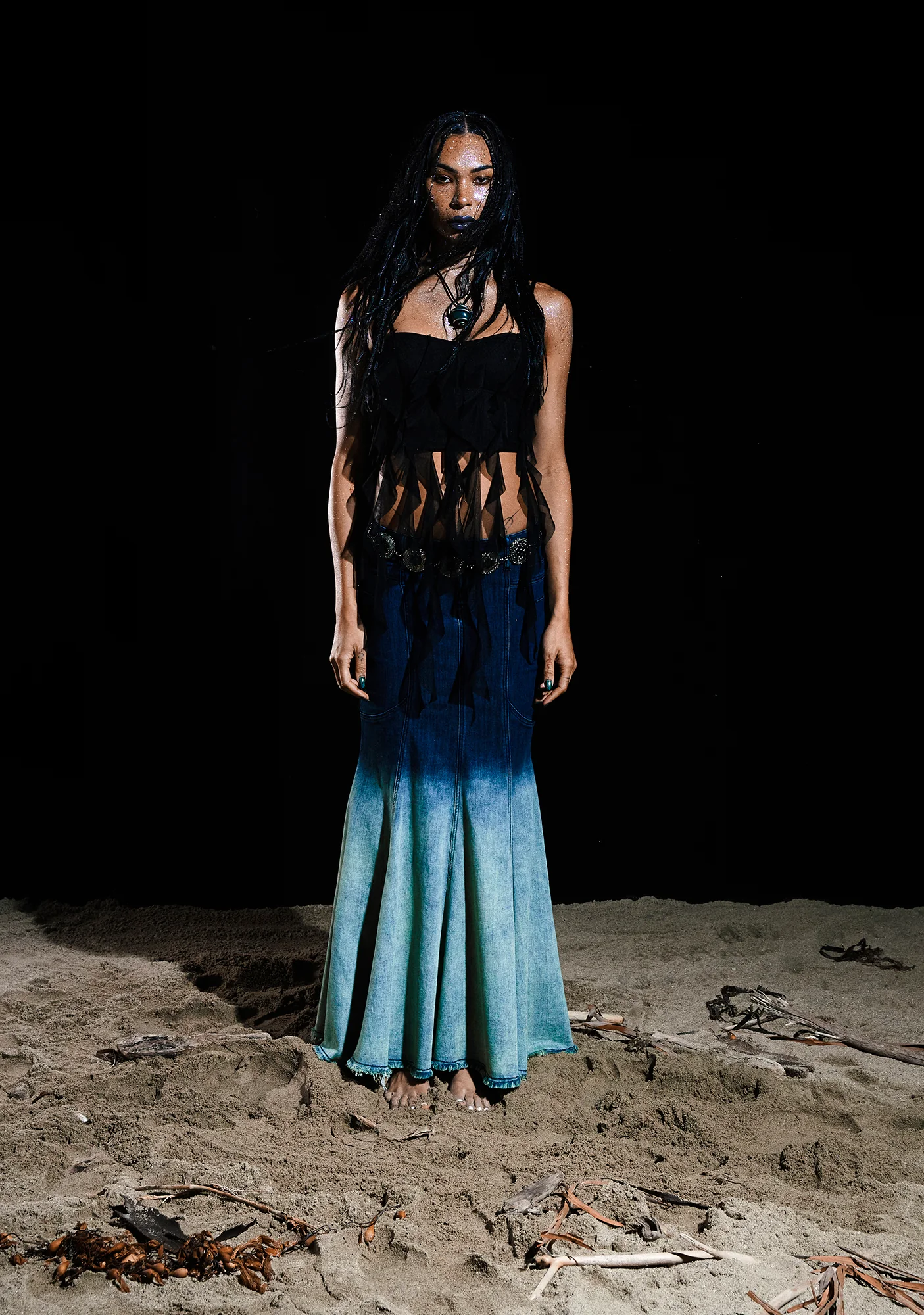 Fight Against Destruction Denim Skirt- Light Blue - Image 7