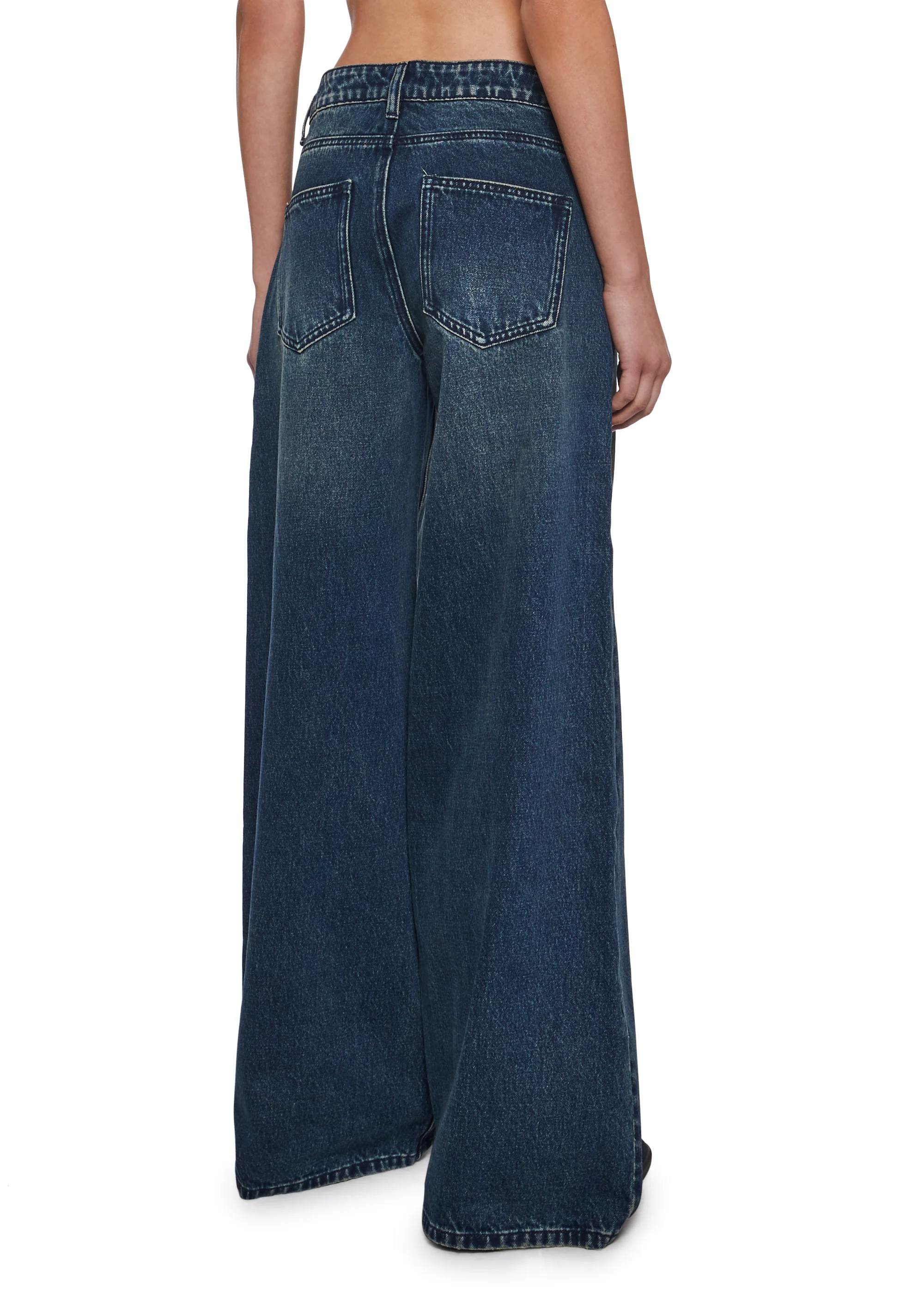 Sinful Attitude Wide Leg Jeans - Dirty Blue - Image 4