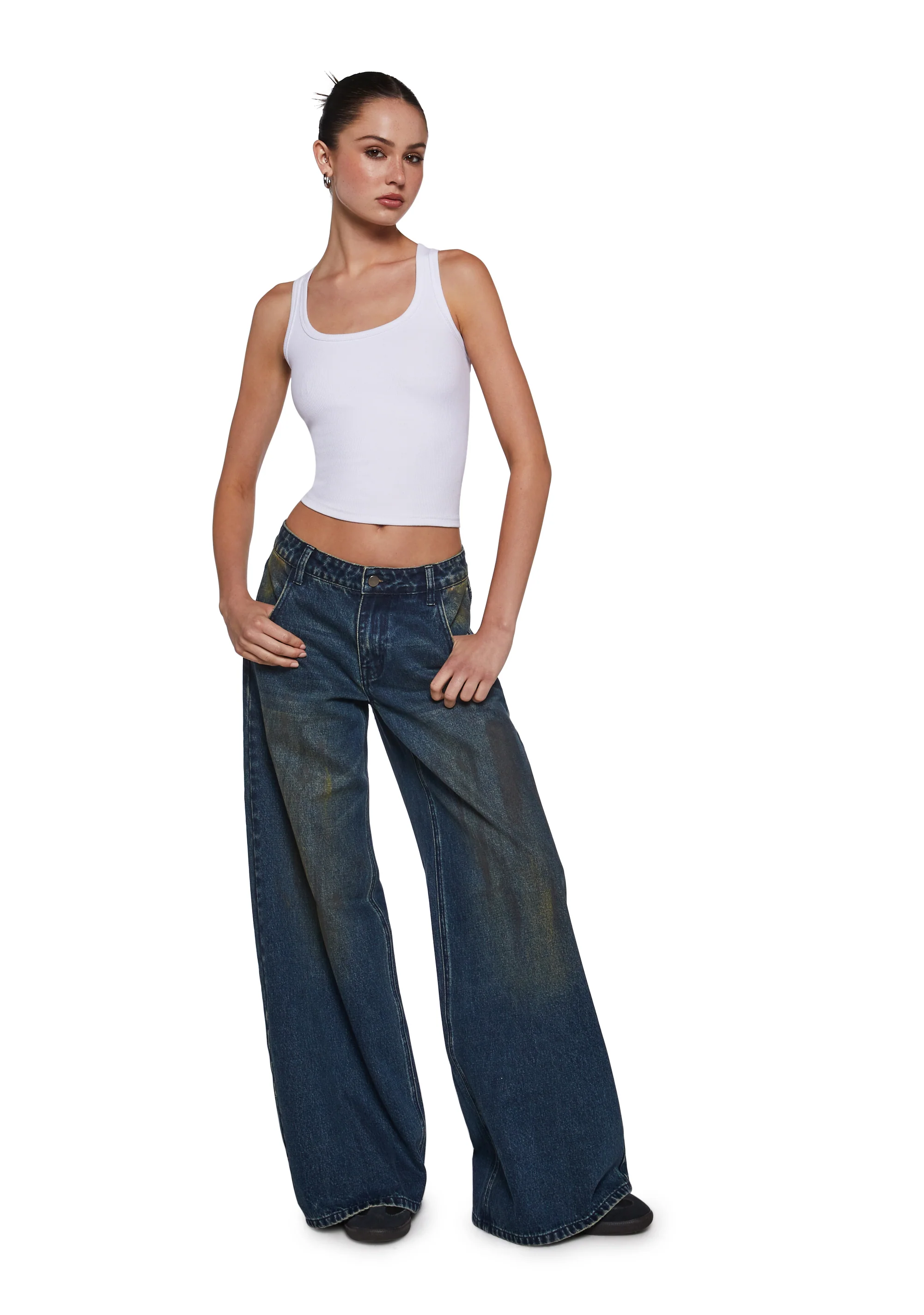 Sinful Attitude Wide Leg Jeans - Dirty Blue - Image 6