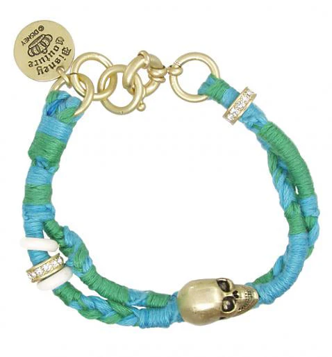 Disney Couture Pirates of the Caribbean Braided Skull Bracelet - Pink - Image 2