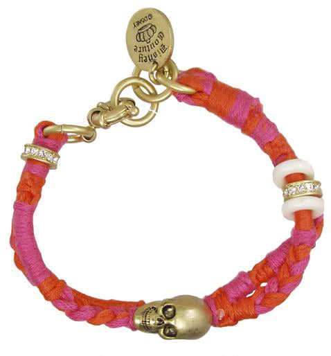 Disney Couture Pirates of the Caribbean Braided Skull Bracelet - Pink - Image 7