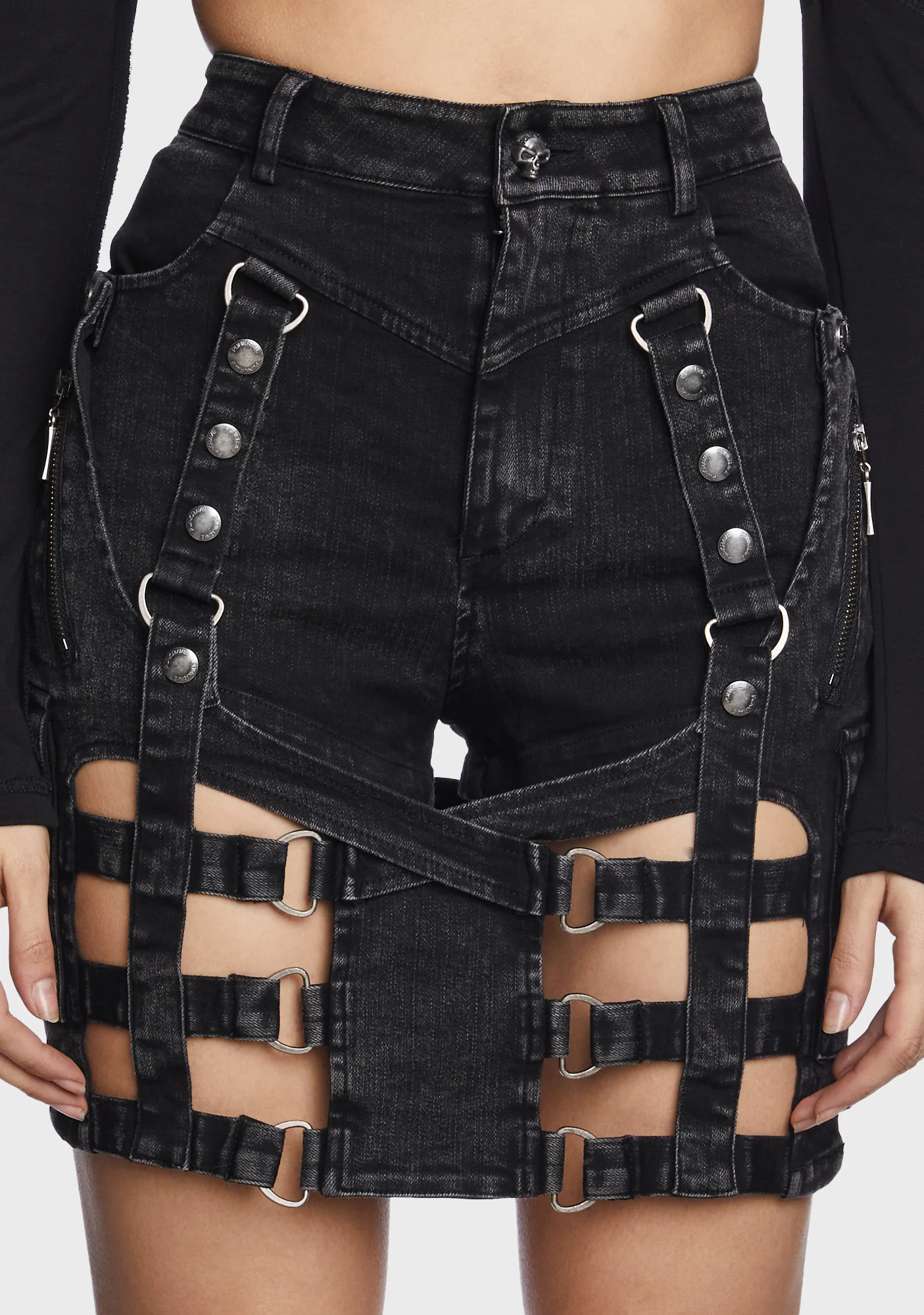 Distressed Detachable Two-Way Pantskirt - Image 2