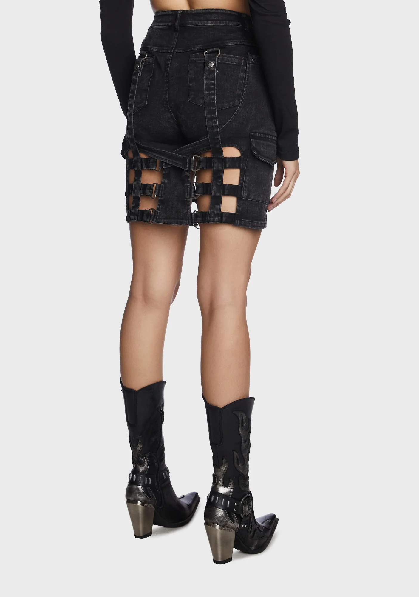 Distressed Detachable Two-Way Pantskirt - Image 3