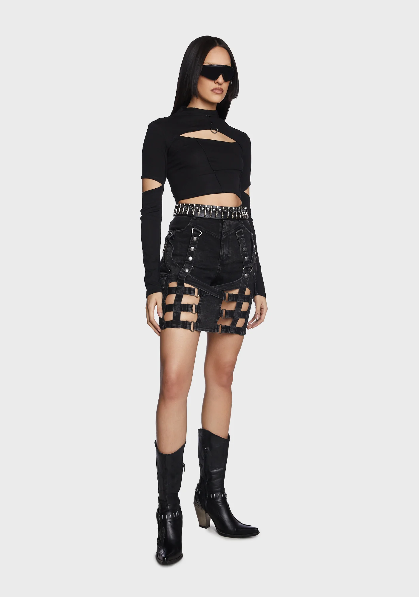 Distressed Detachable Two-Way Pantskirt - Image 5