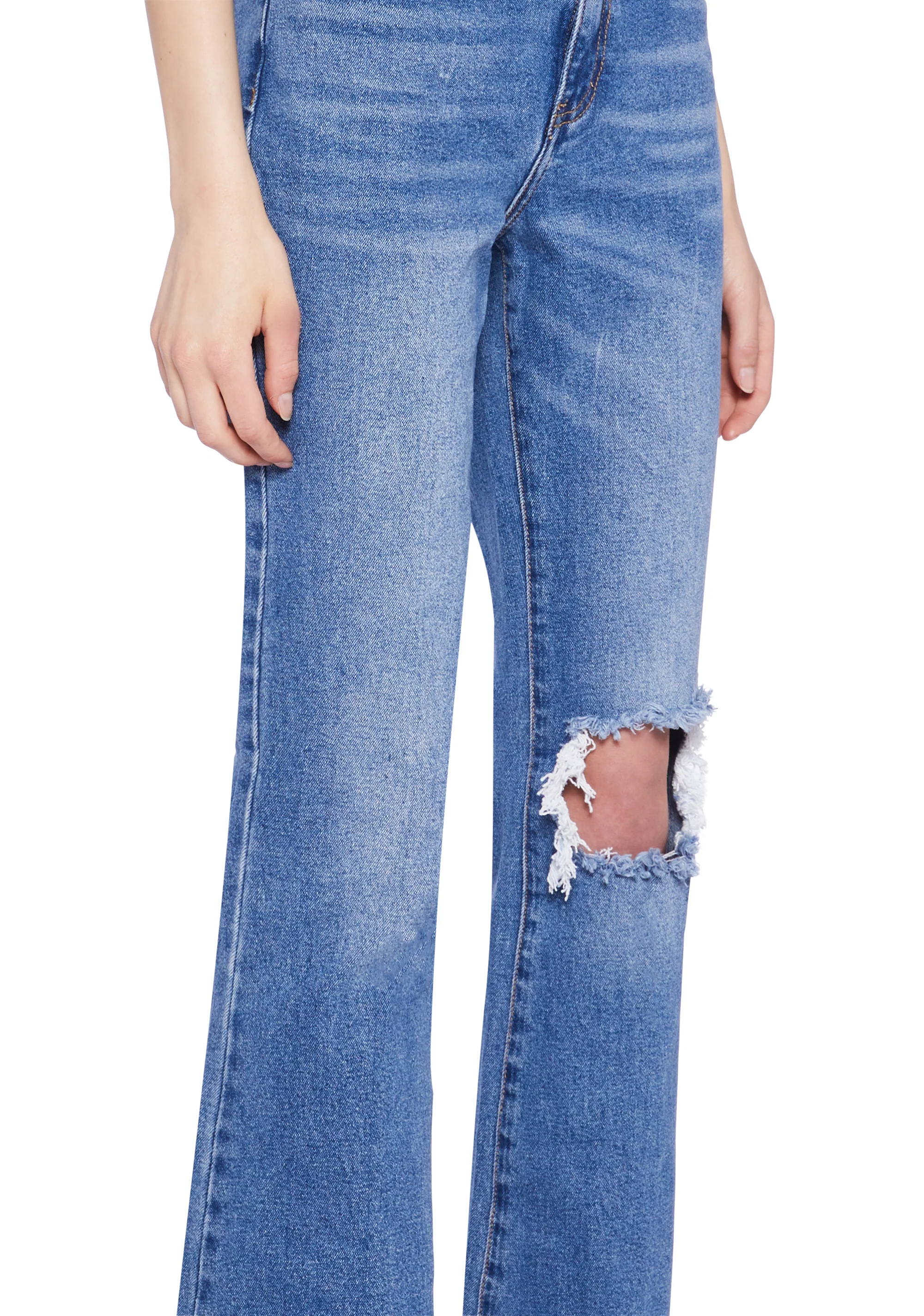 Distressed High Rise Flare Jeans - Image 5
