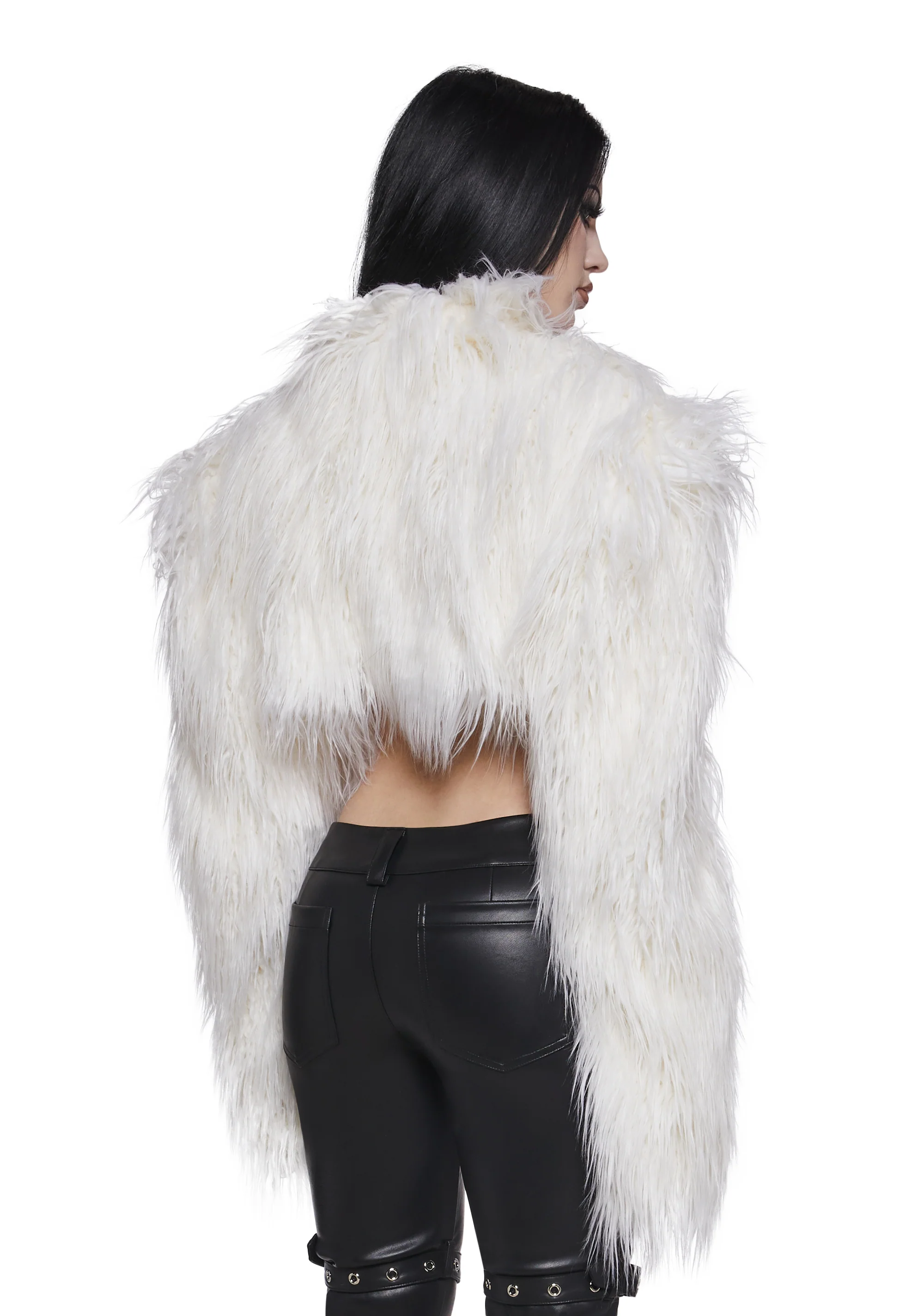 Diva Faux Fur Bolero - White - Image 4