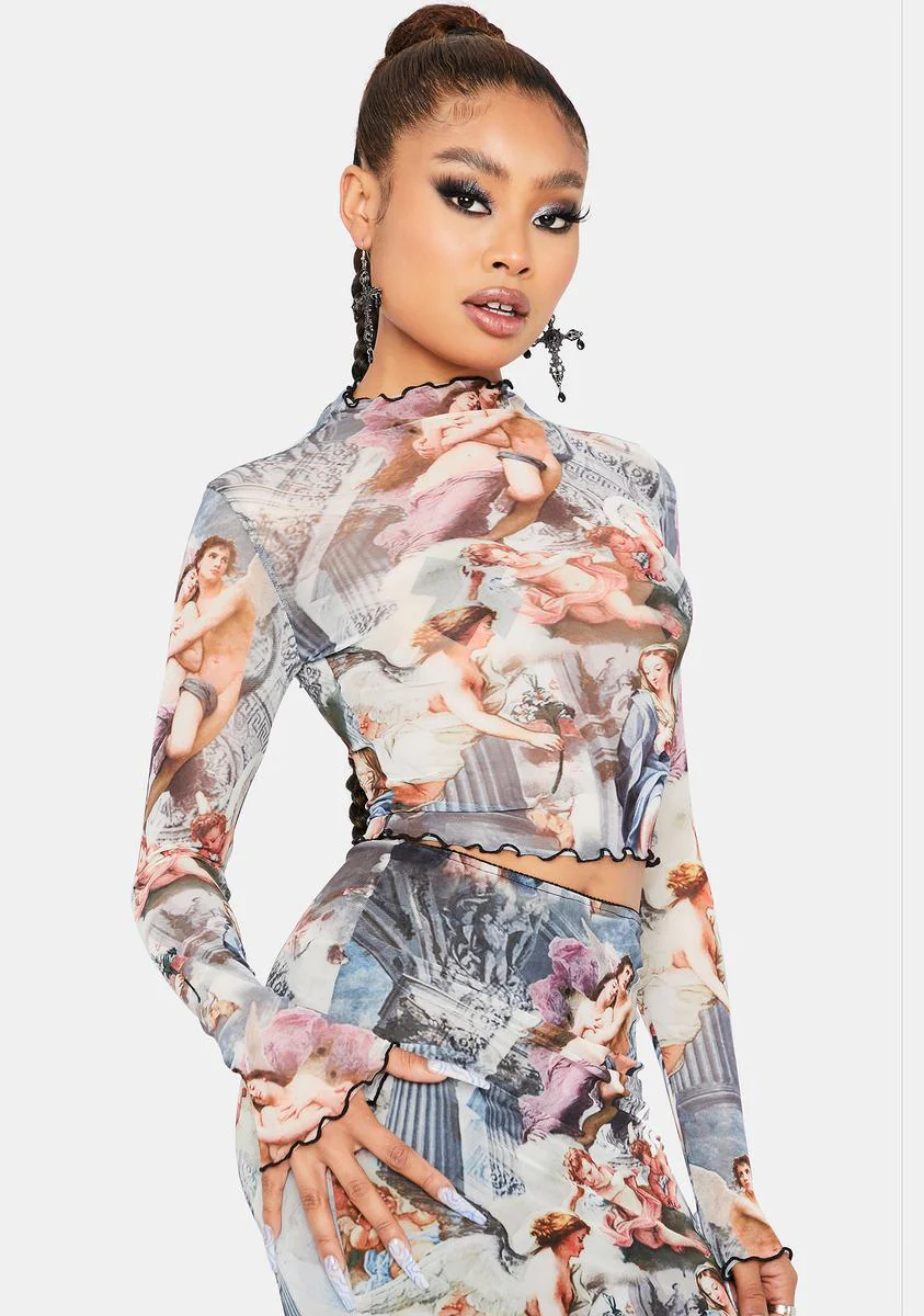 Divine Spirit Mesh Crop Top - Image 2