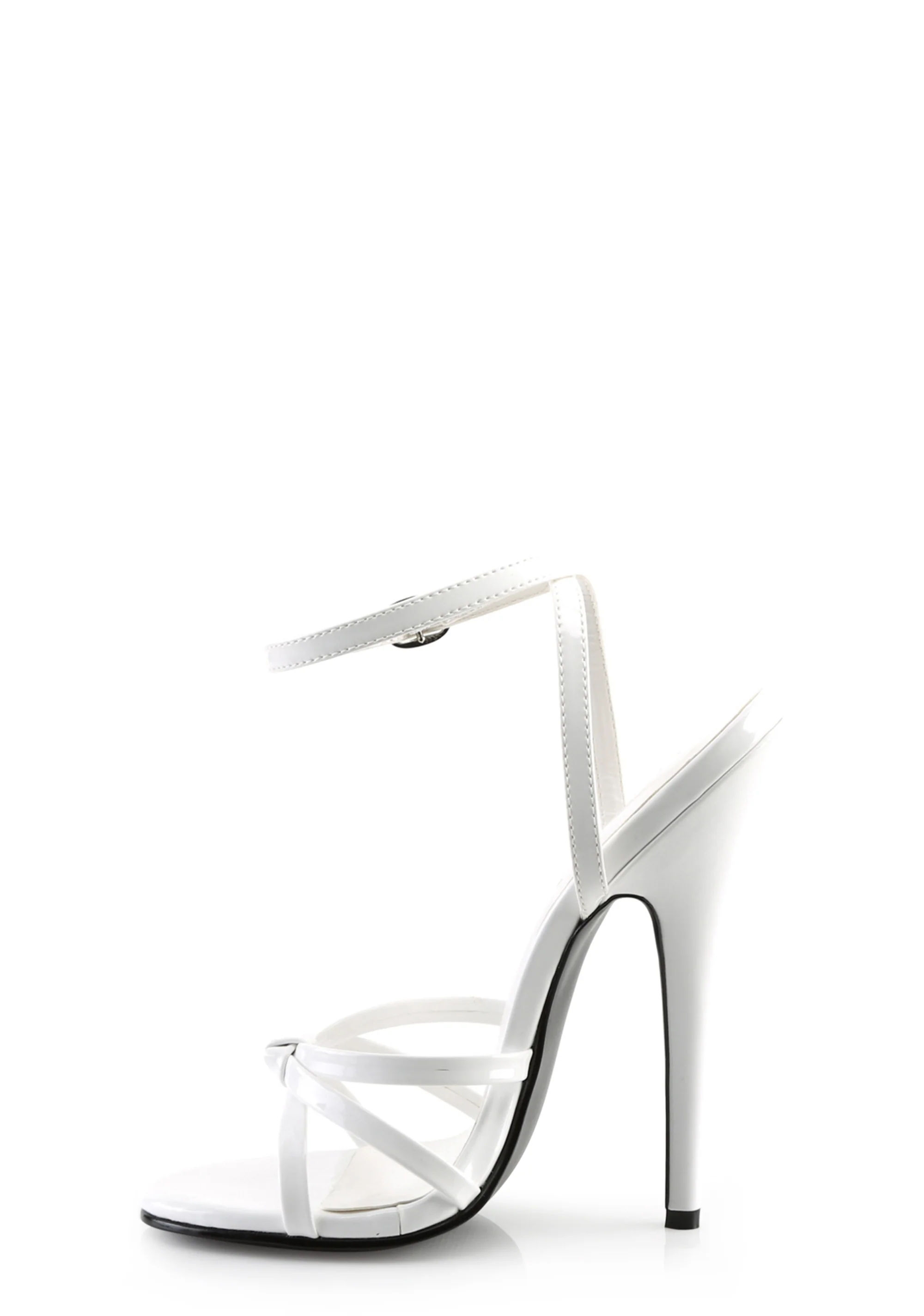 Domina-108 Strappy Ankle Wrap Sandals-White - Image 2