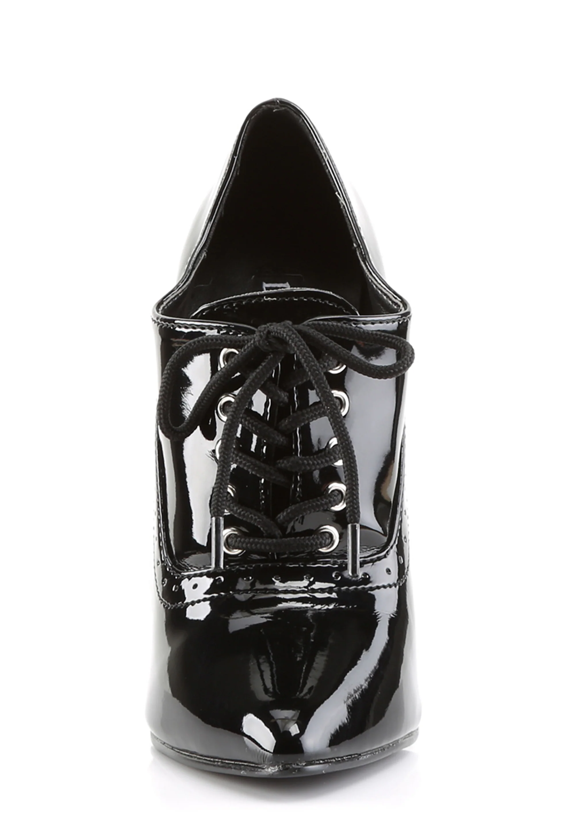 Domina-460 Oxford Lace-Up Pumps-Black - Image 3
