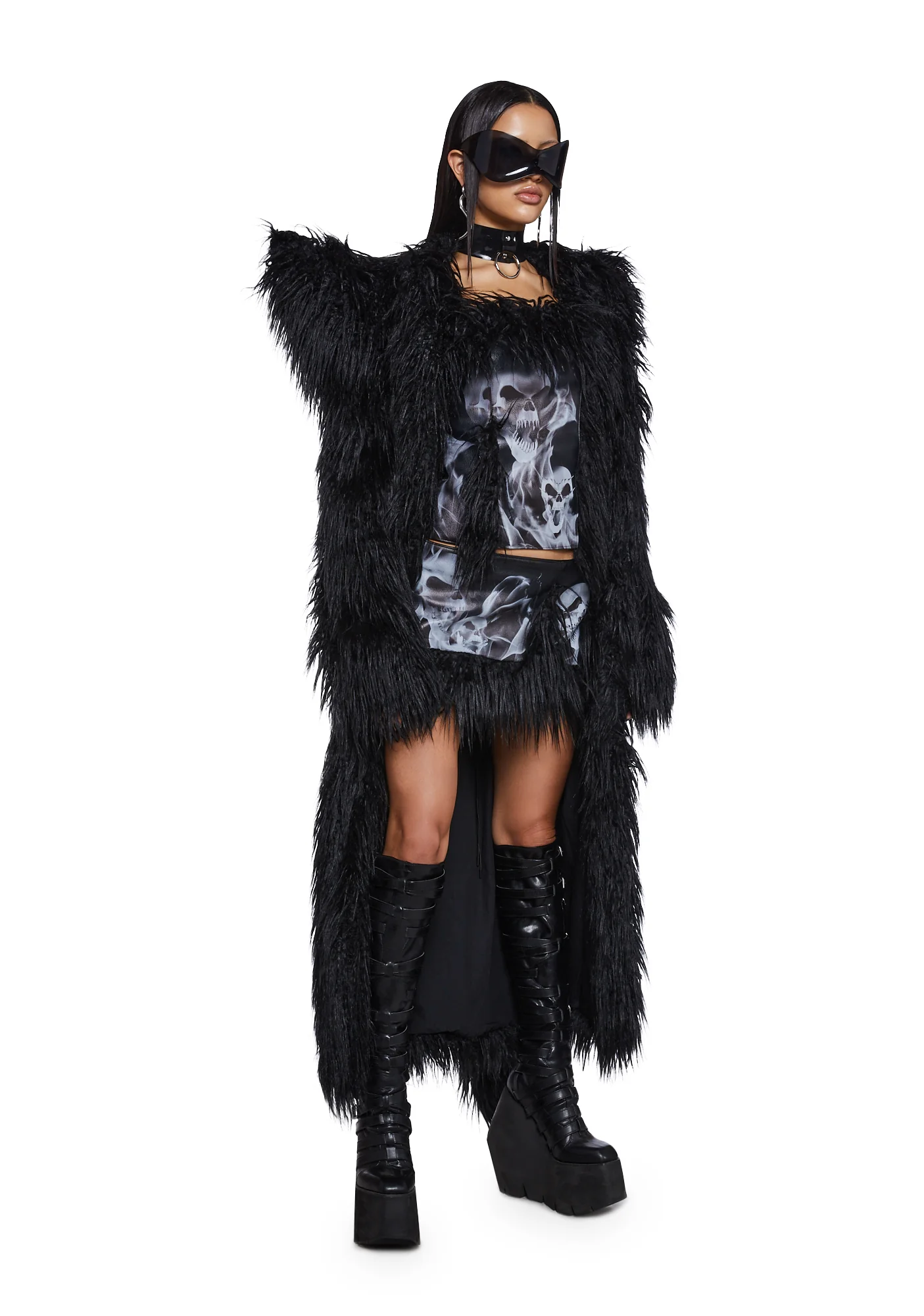 Doomsday Faux Fur Mini Skirt - Image 2