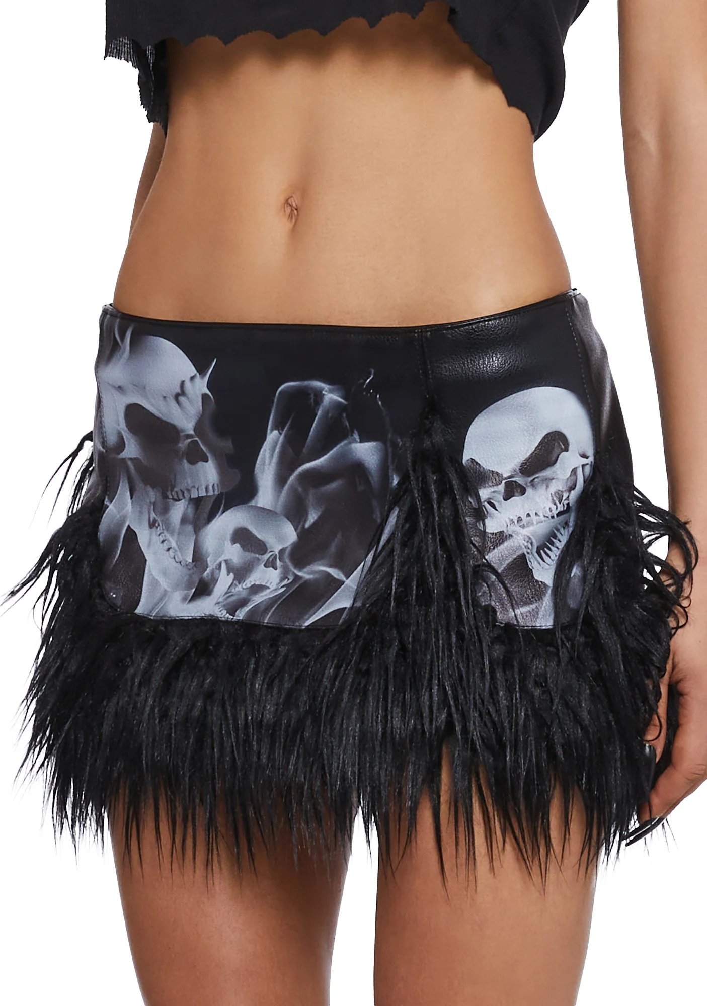 Doomsday Faux Fur Mini Skirt - Image 5