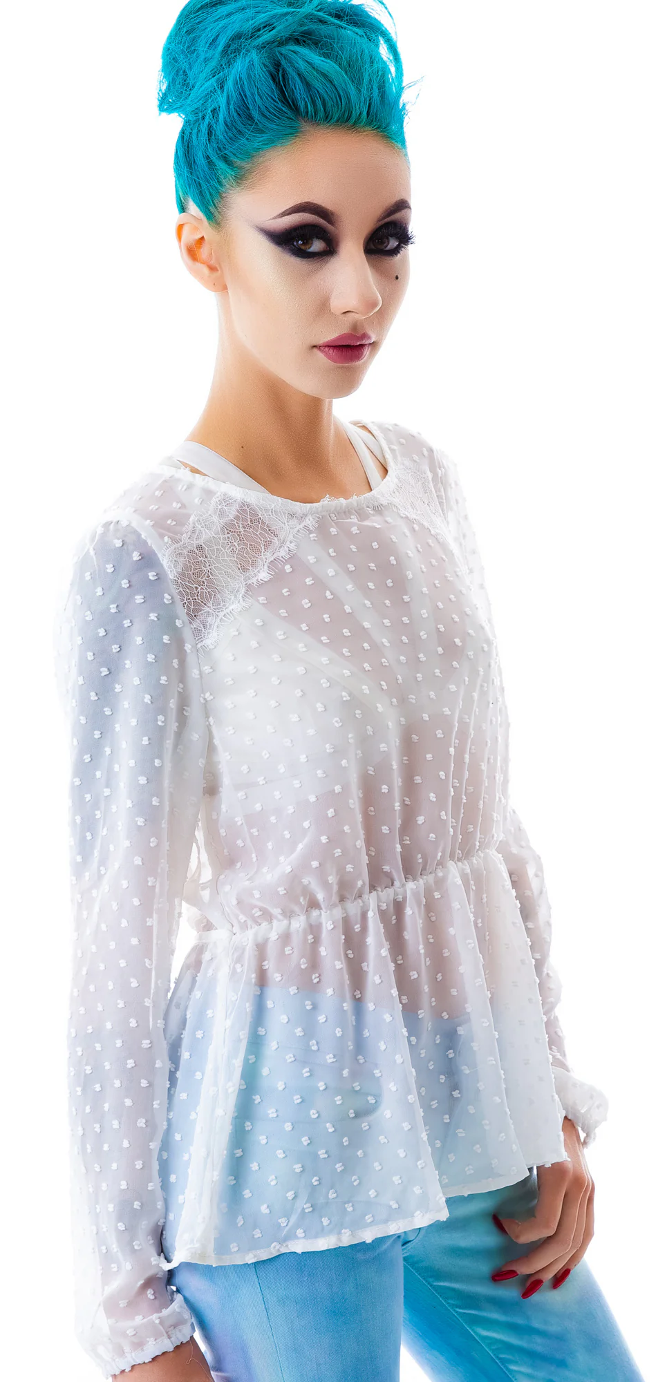 Dot Me Up Cut Out Blouse - Image 2
