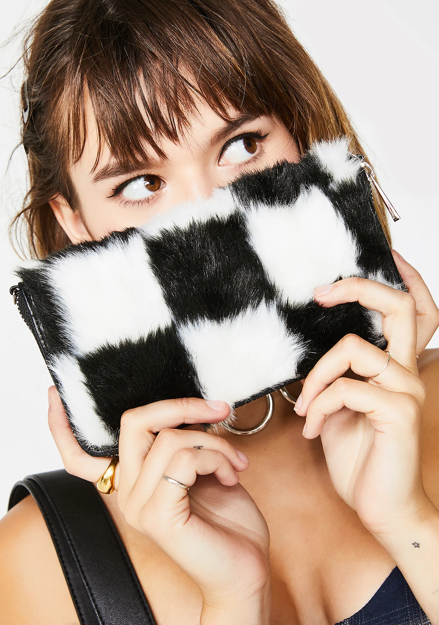 Double Check Faux Fur Wallet - Image 5