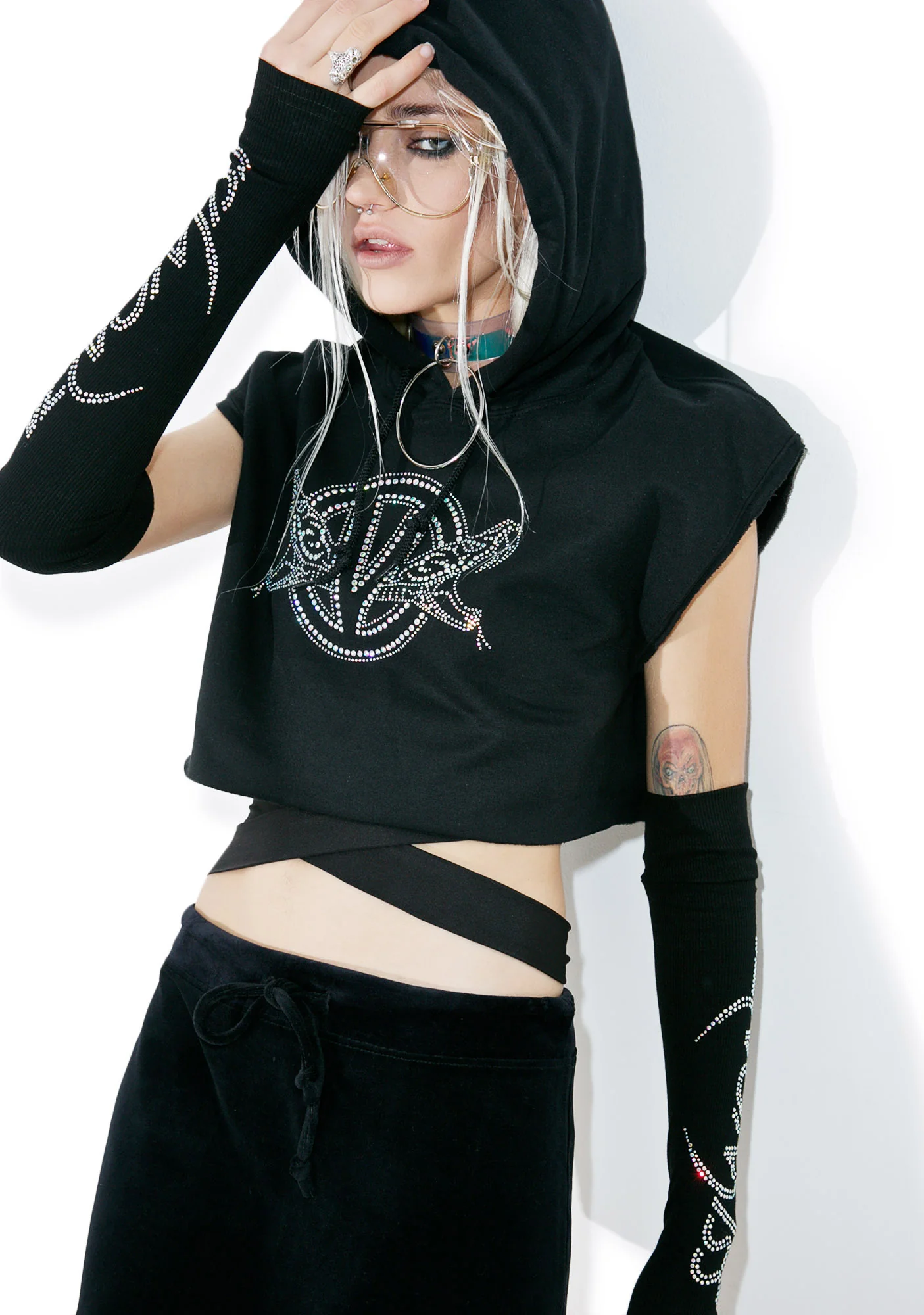 Double Trouble Cropped Hoodie - Image 5