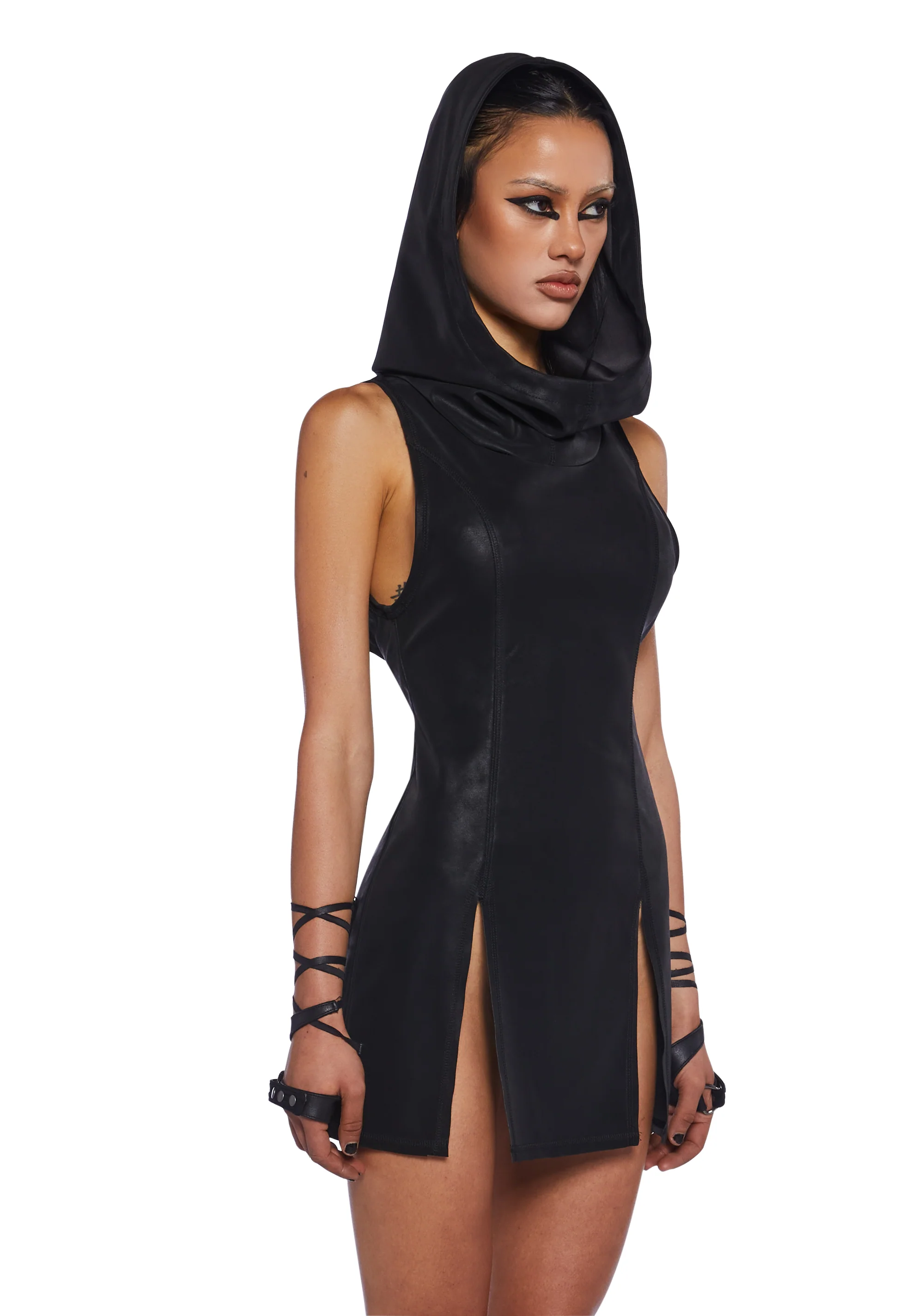 Downbeat Hooded Mini Dress - Image 3