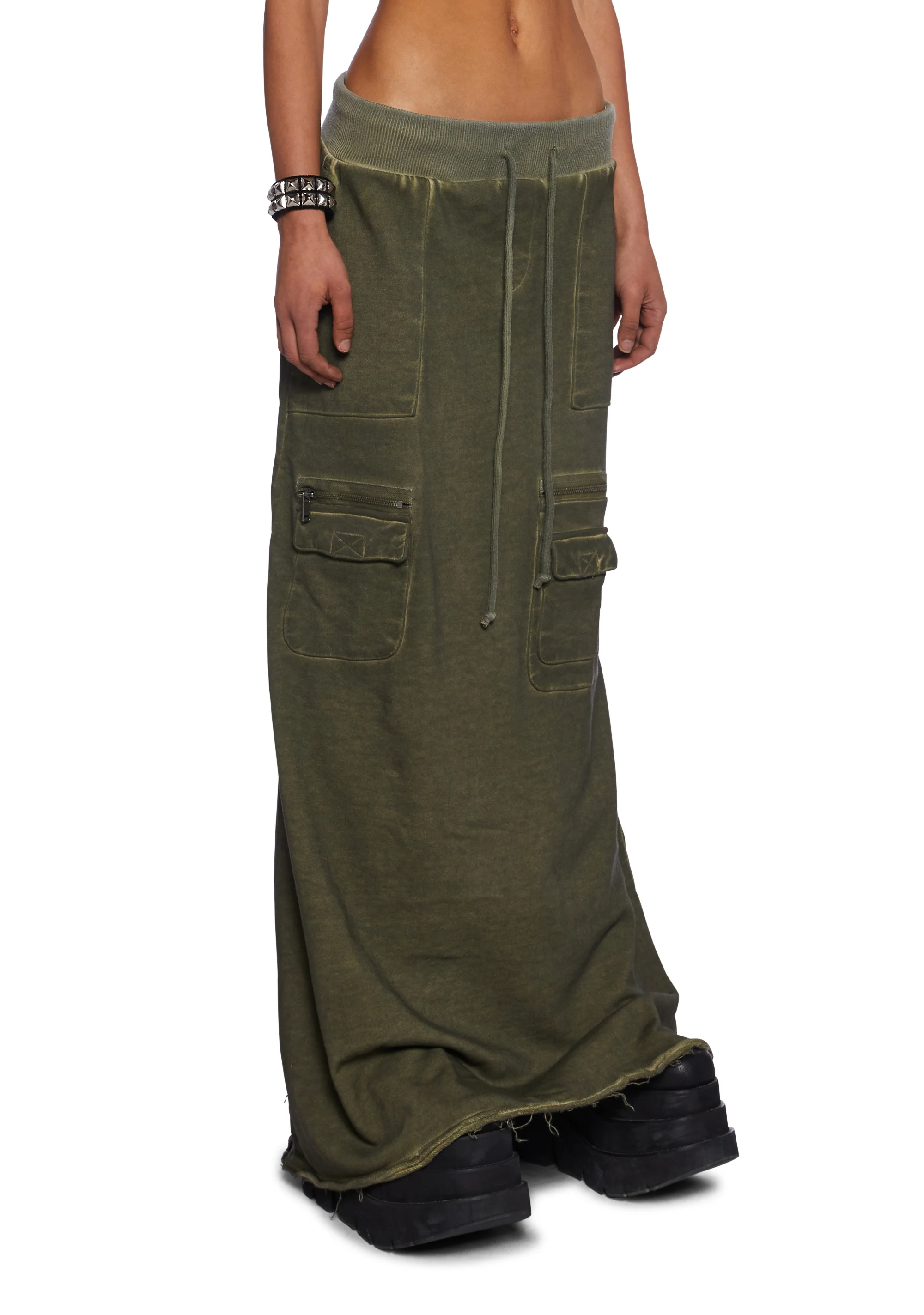 Downbeat Maxi Cargo Skirt - Green - Image 3