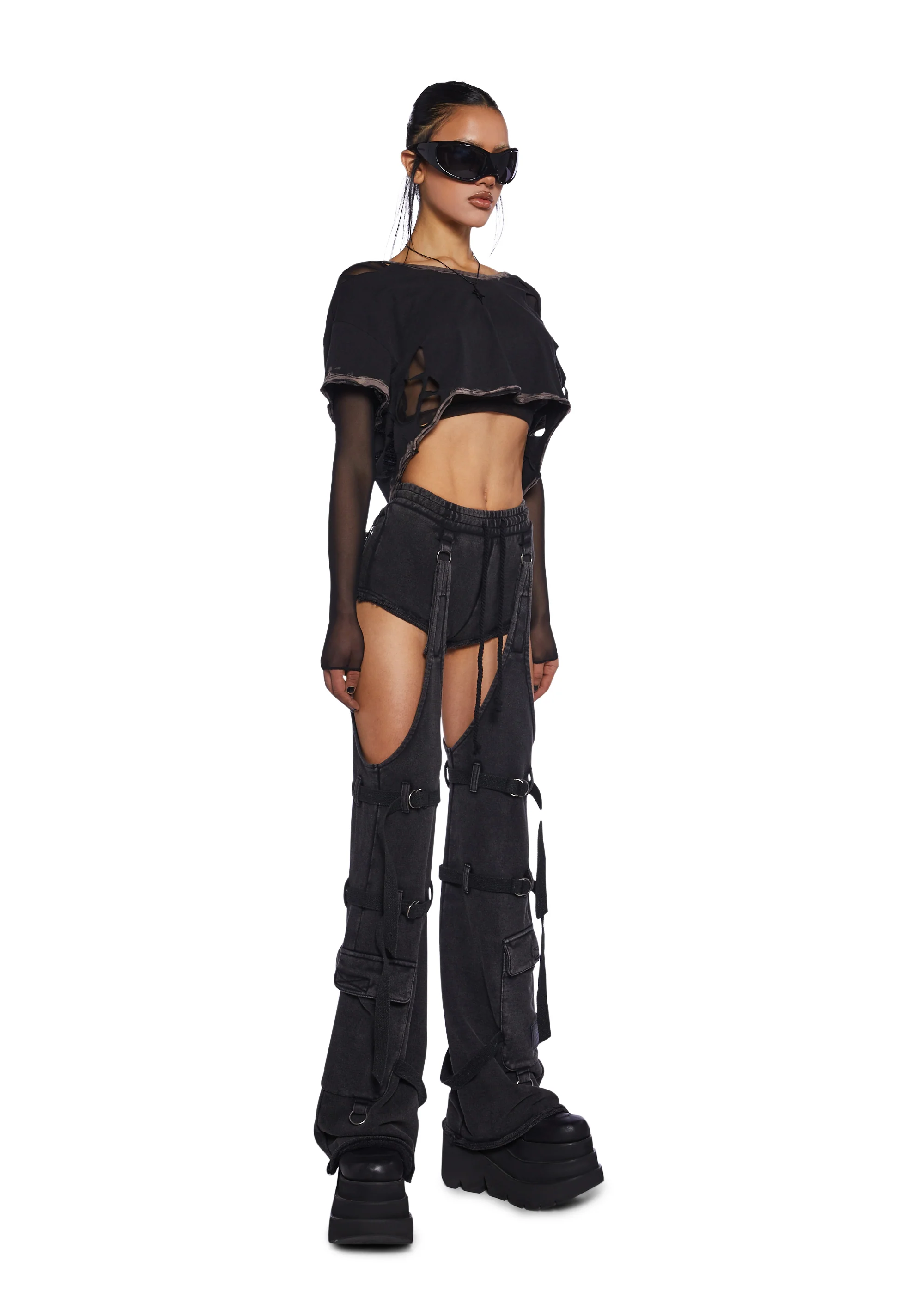 Downbeat Micro Shorts With Removable Chaps - Image 4