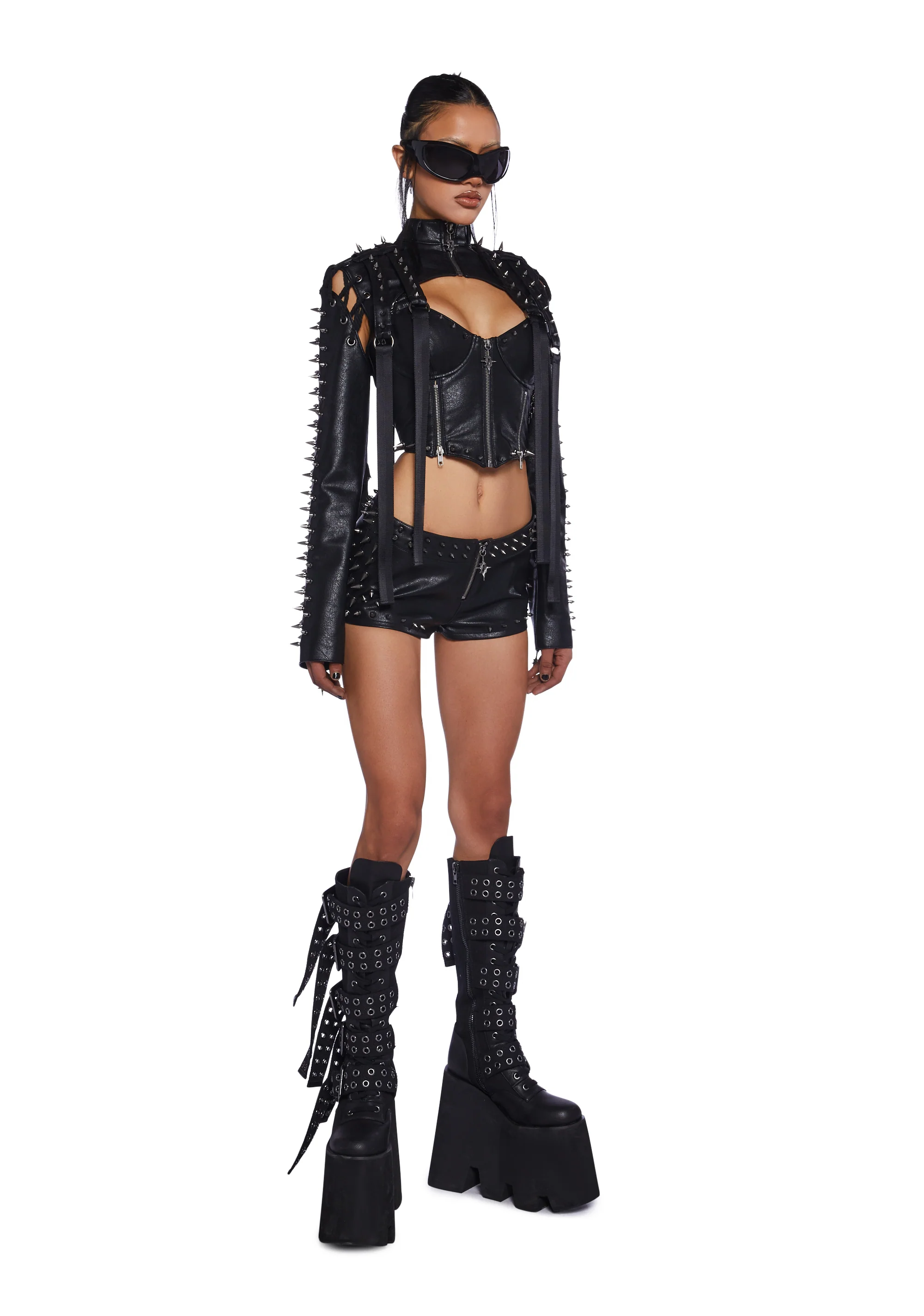 Downbeat Spiked Micro Shorts - Image 2