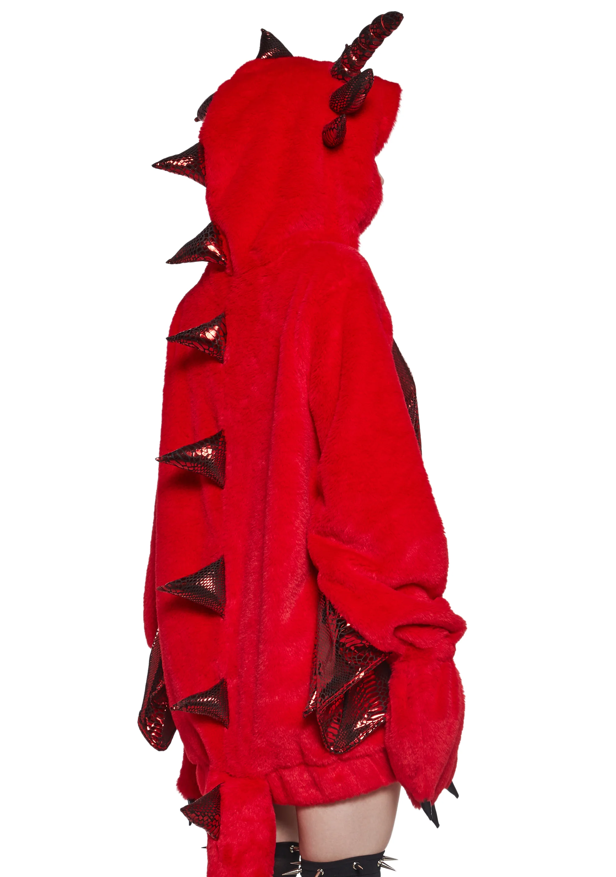 Dragon Fire Faux Fur Hoodie - Image 4