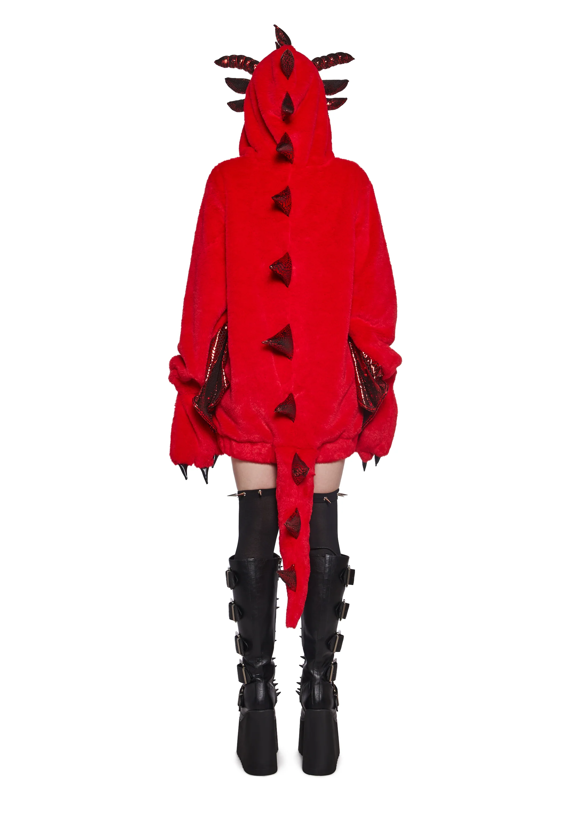 Dragon Fire Faux Fur Hoodie - Image 5