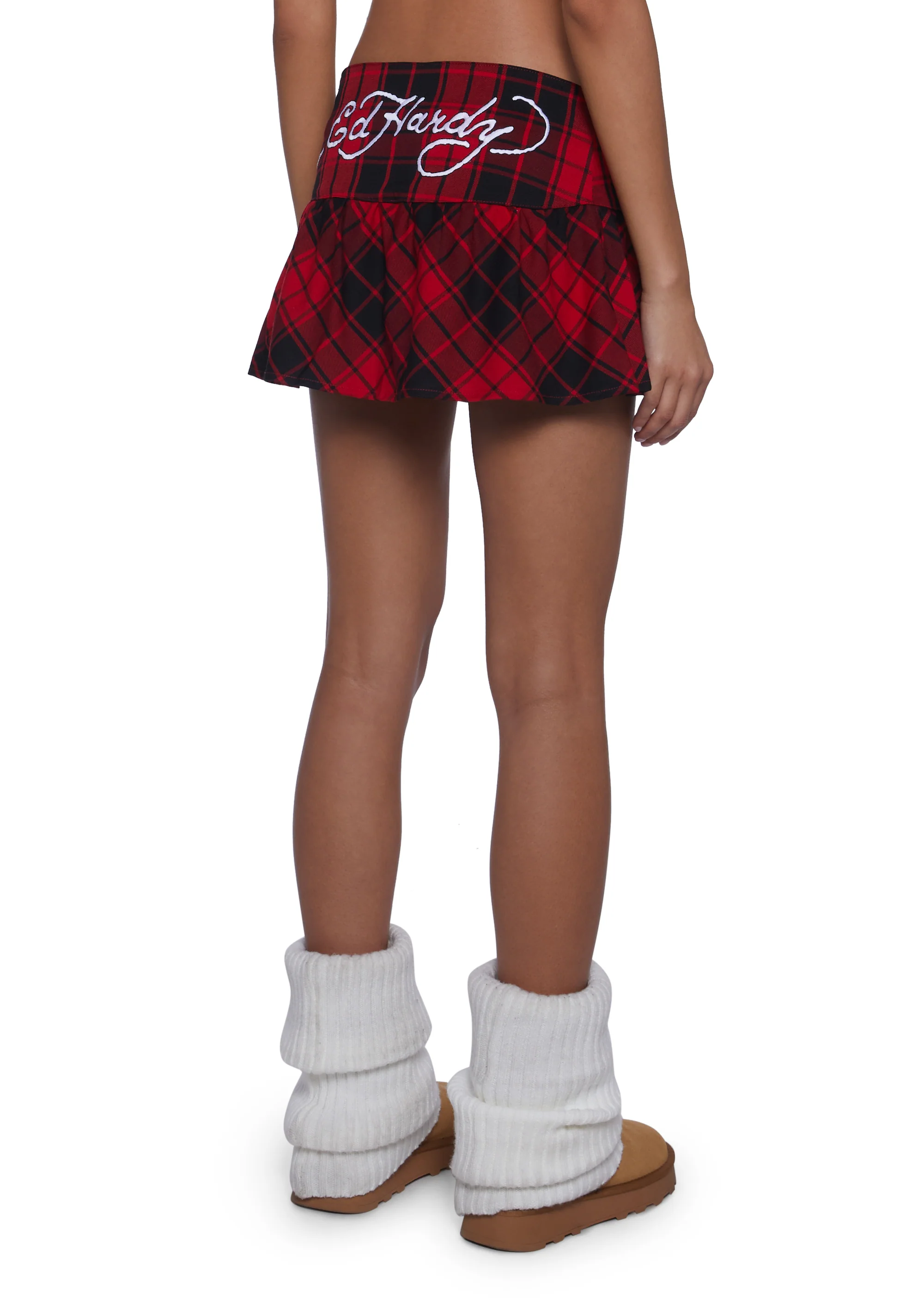 Dragon Plaid Flare Miniskirt - Image 4