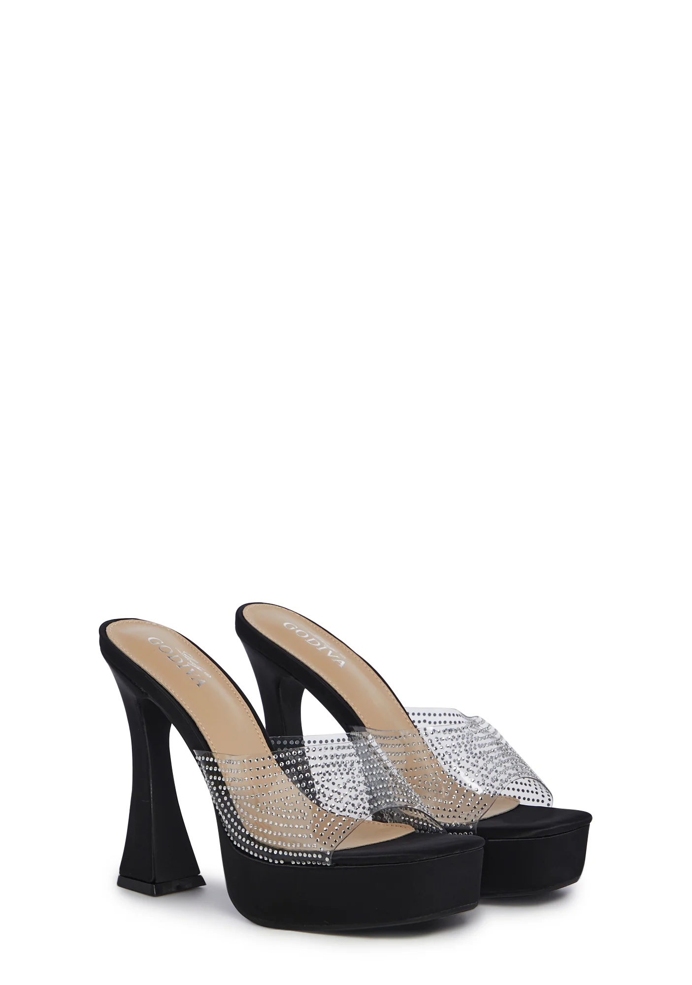 Dream Damsel Peep Toe Heels - Black - Image 3
