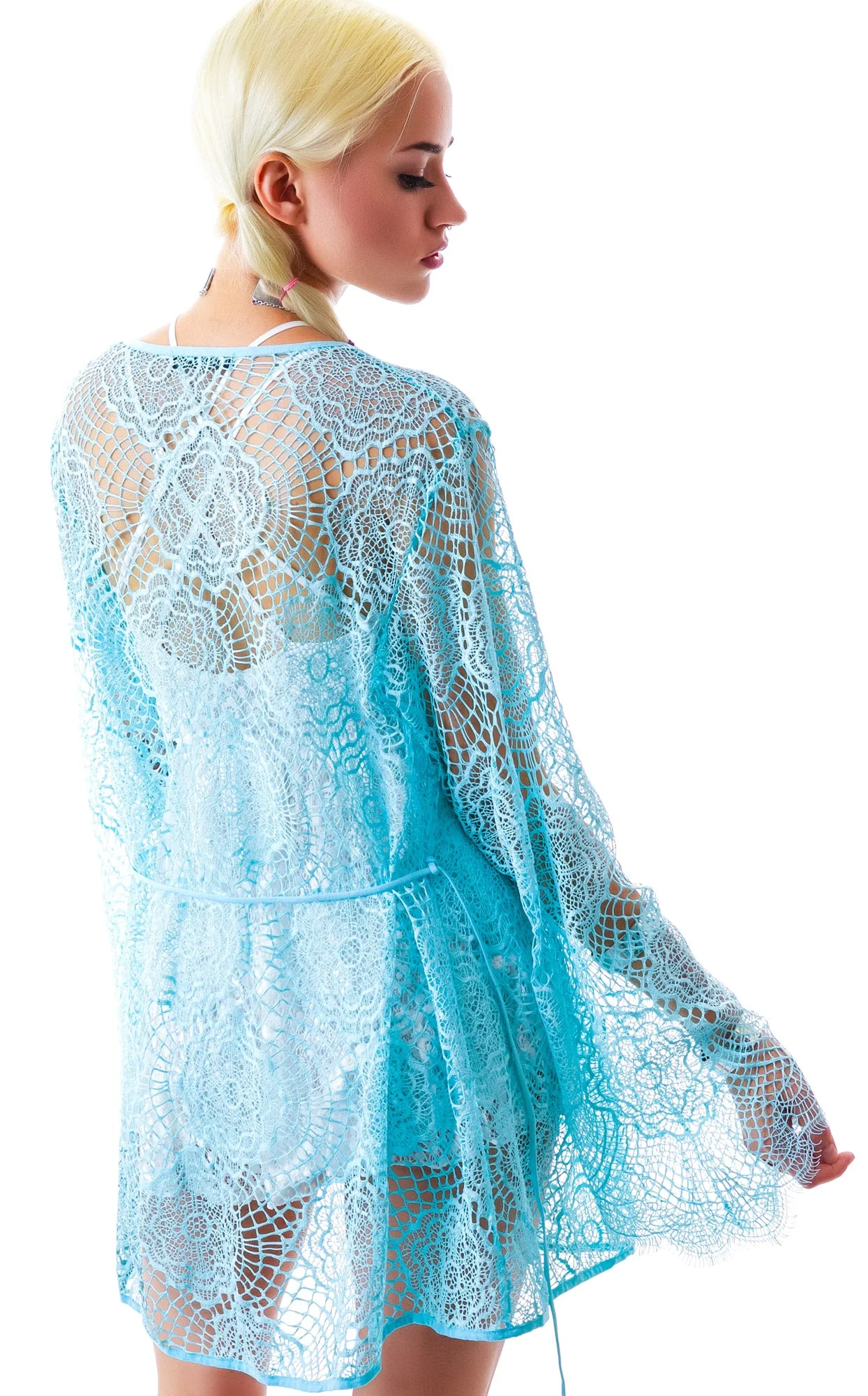Dream Girl Short Robe - Light Blue - Image 3