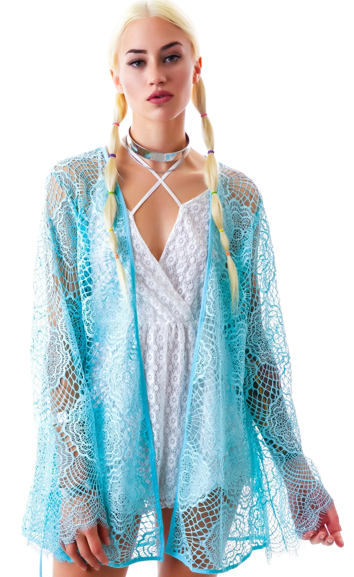 Dream Girl Short Robe - Light Blue - Image 4