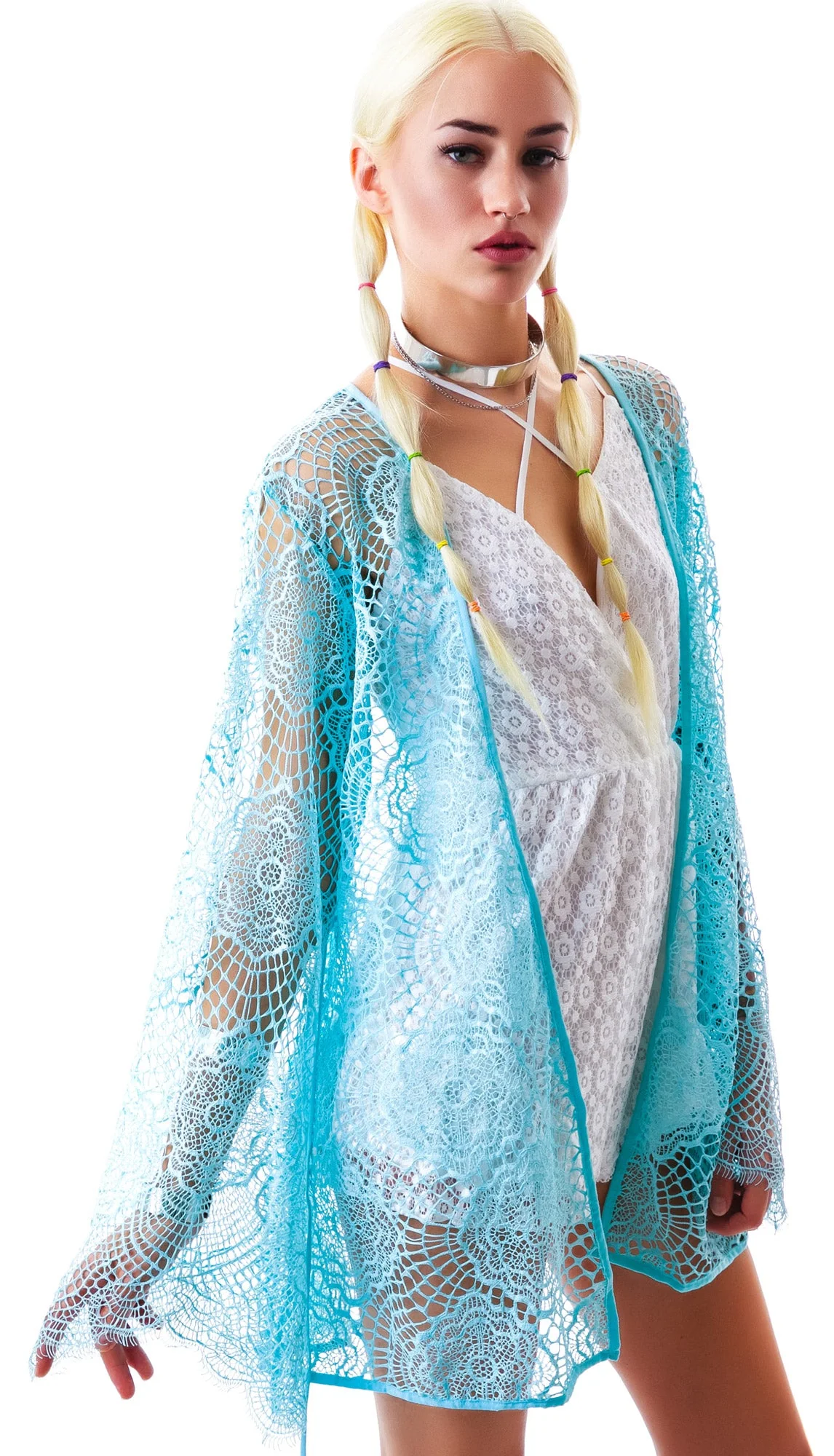 Dream Girl Short Robe - Light Blue - Image 5