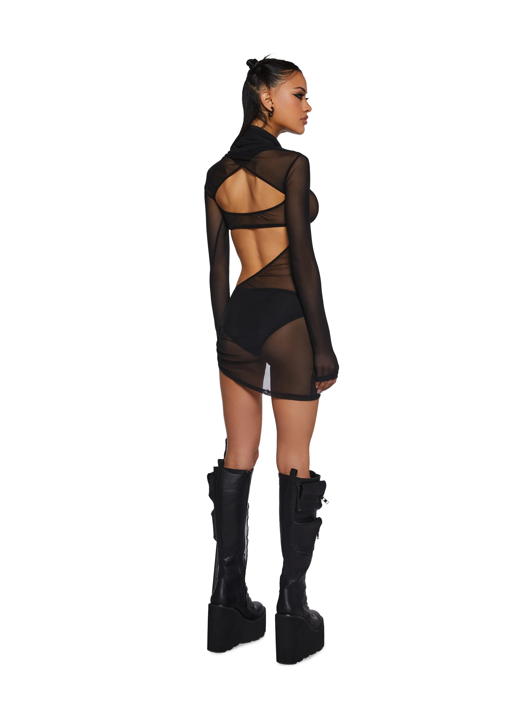Dreamland Dancer Bodycon Dress - Black - Image 4