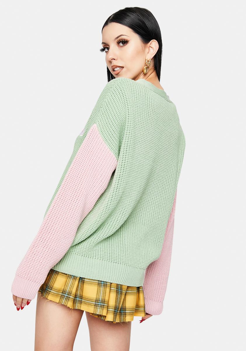 Dreamy Contrast Knitted Cardigan - Image 4