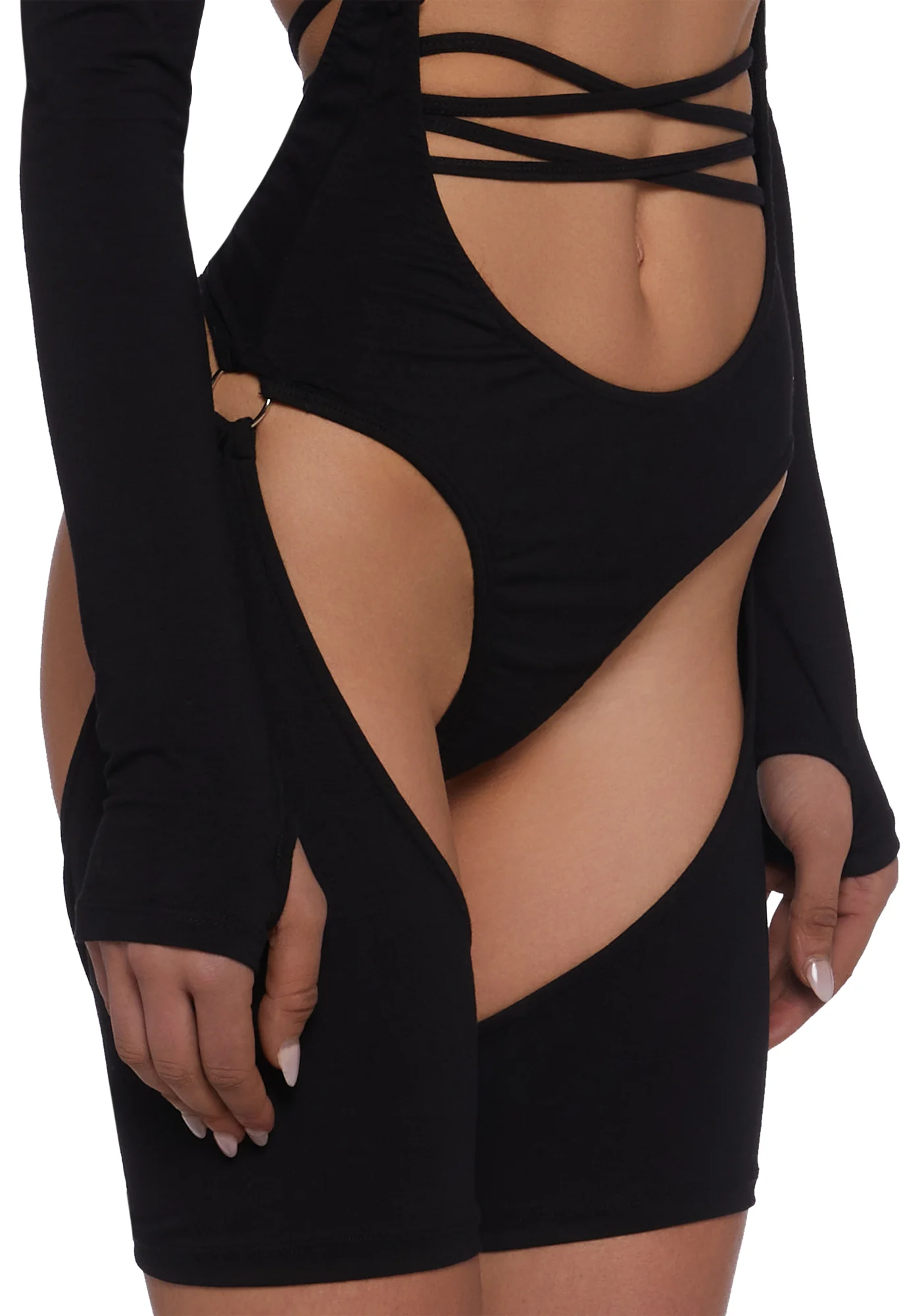 Drifting Guardian Cut-Out Romper - Black - Image 6