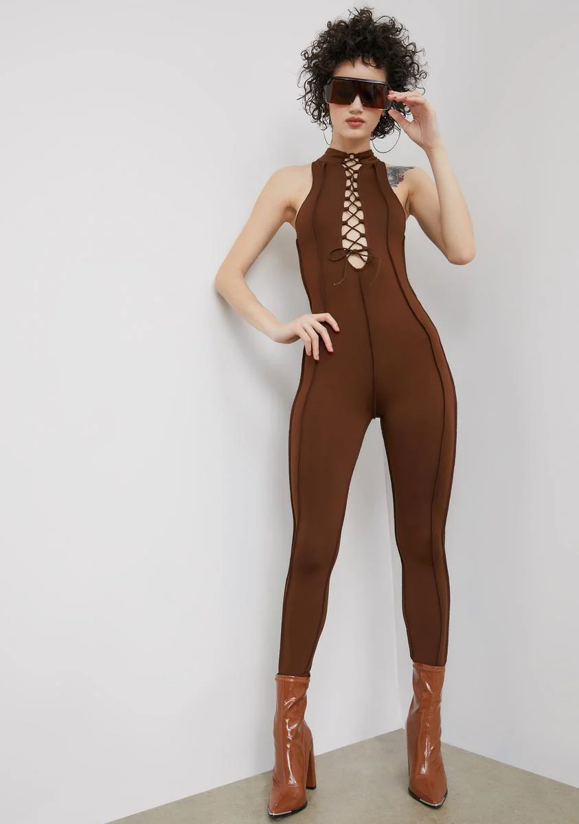 Drive Me Wild Lace-Up Jumpsuit - Image 2