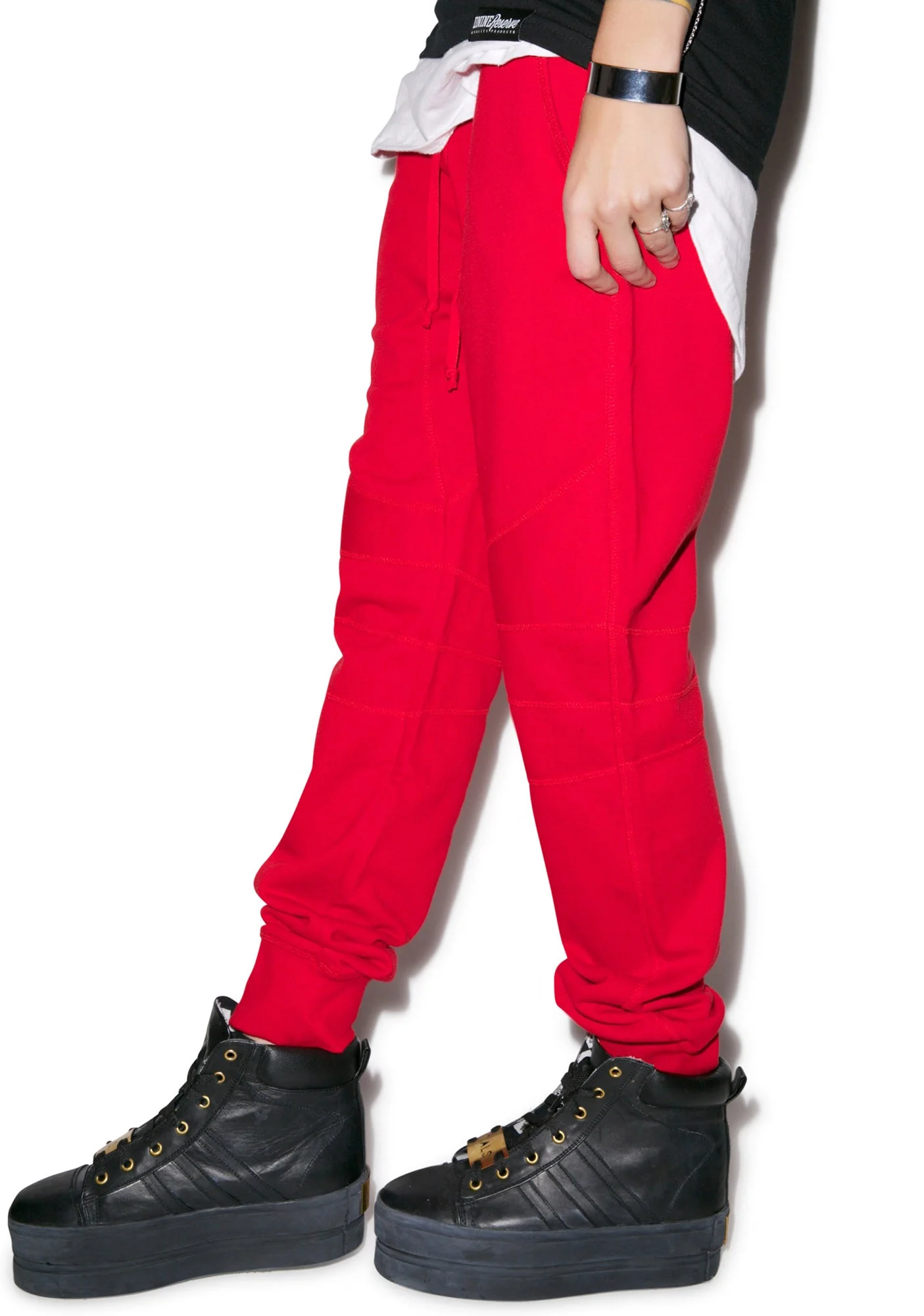 Drop Crotch Biker Pant - Red - Image 10