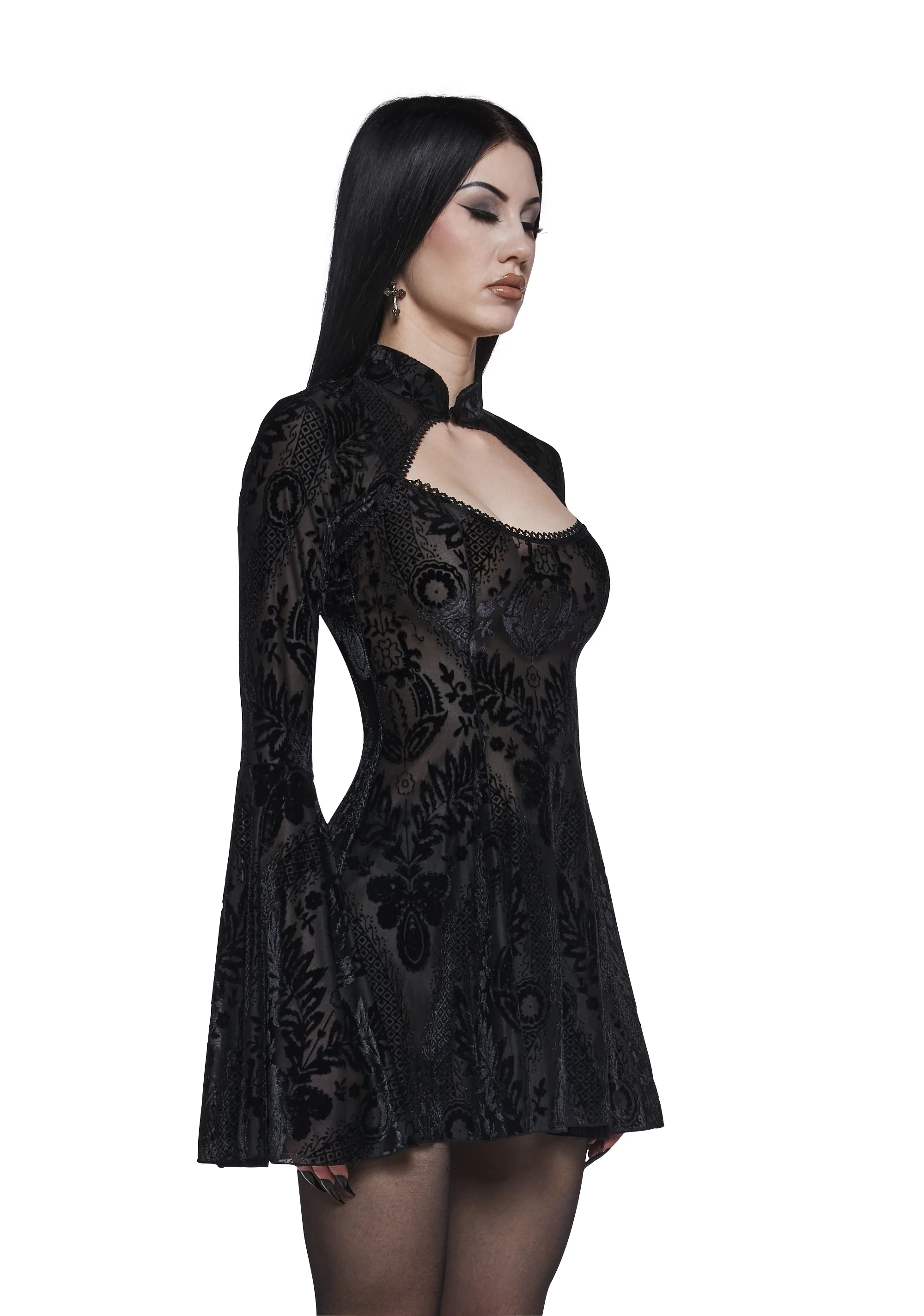 Druid’s Sister Mini Dress And Shrug Set - Black - Image 3
