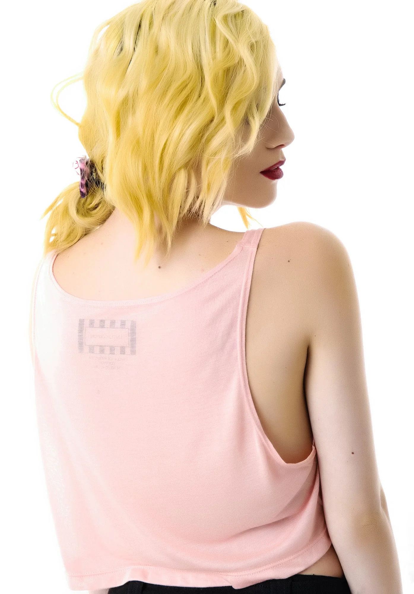 Drunk and Goth Cropped Tank Top - Black - Image 3