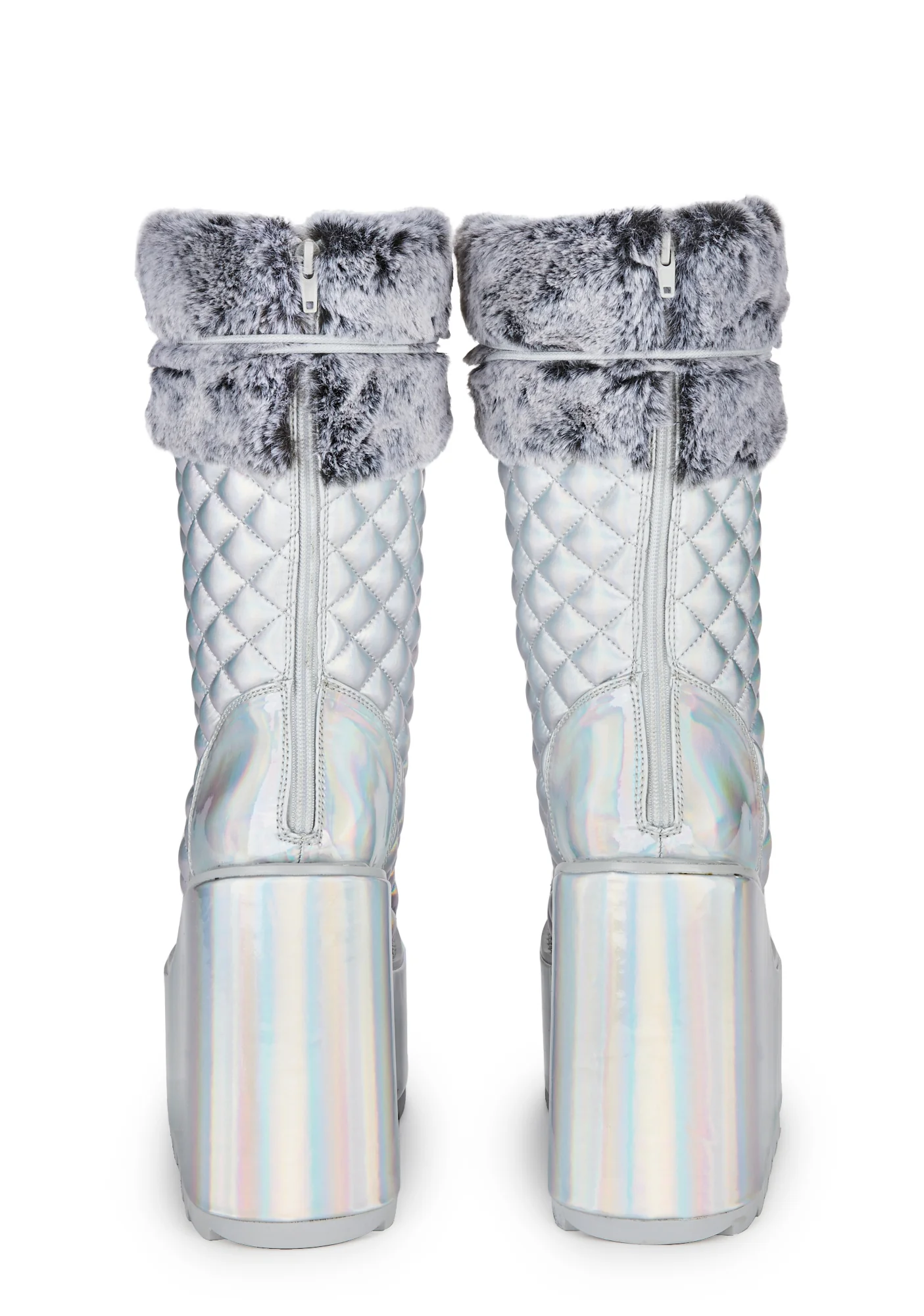 Dune Fur Holo Platform Boots - Image 4