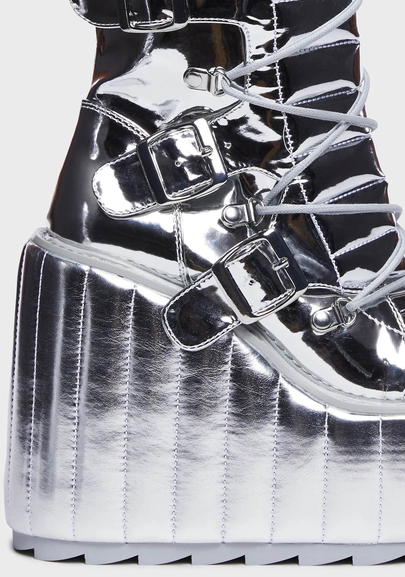 Dune Moto Platform Boots - Silver - Image 2