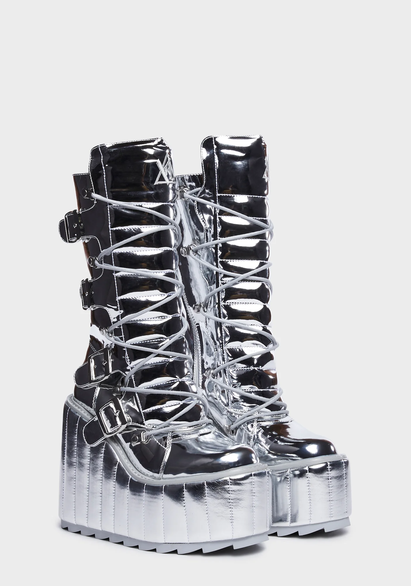 Dune Moto Platform Boots - Silver - Image 3