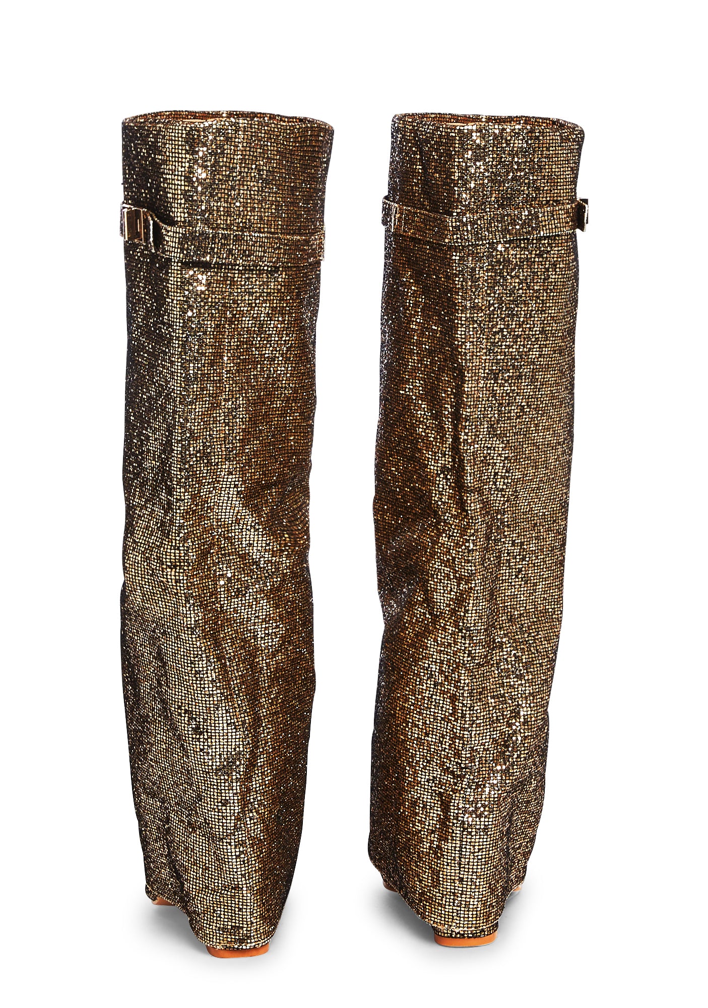 Echo Fold Over Glitter Boots - Gold - Image 4