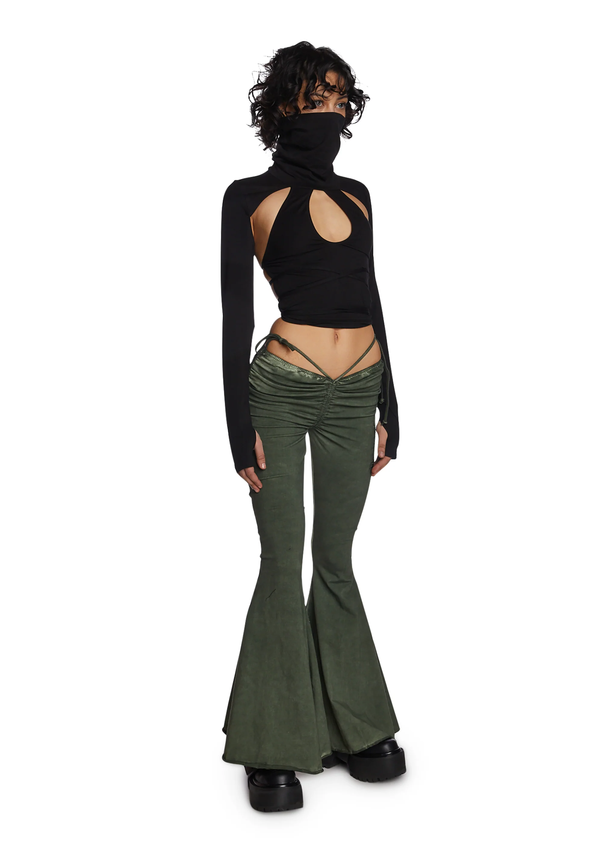 Echo V-Cut Washed Bell Bottoms - Image 2