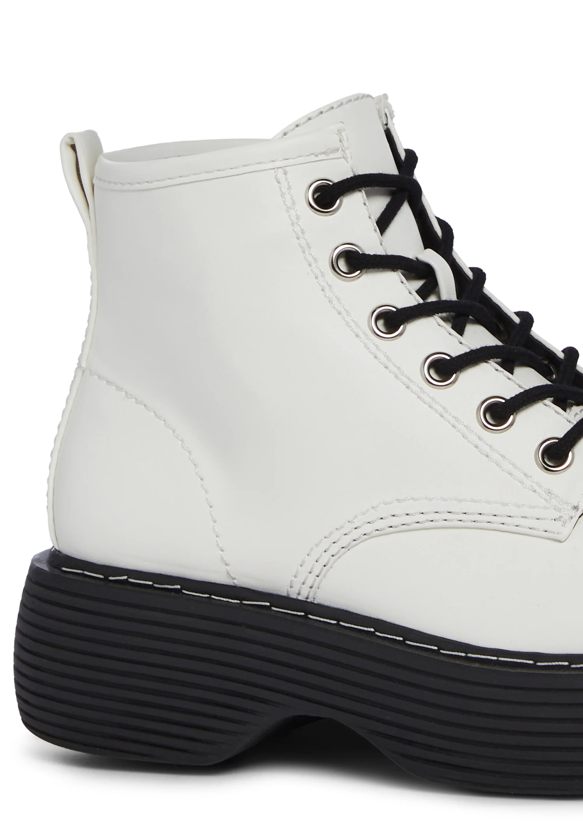 Edgy Anarchy Ankle Booties - White - Image 2