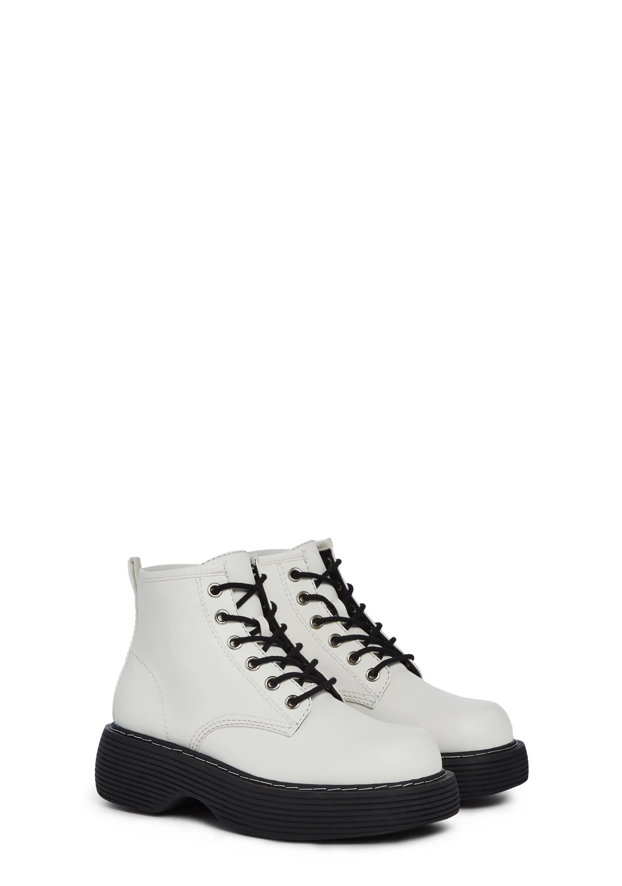 Edgy Anarchy Ankle Booties - White - Image 3