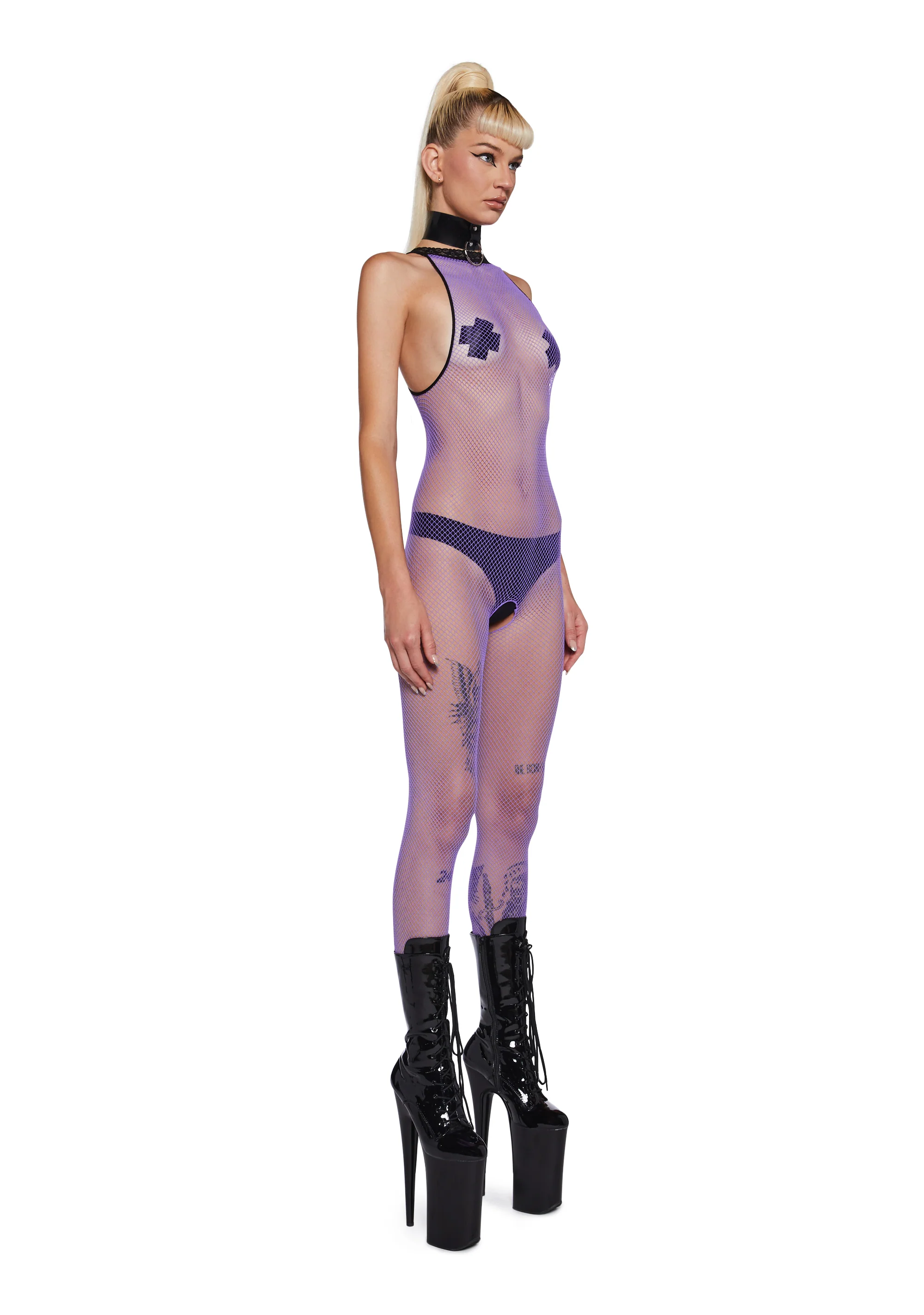 Electric Allure Fishnet Bodysuit - Image 3