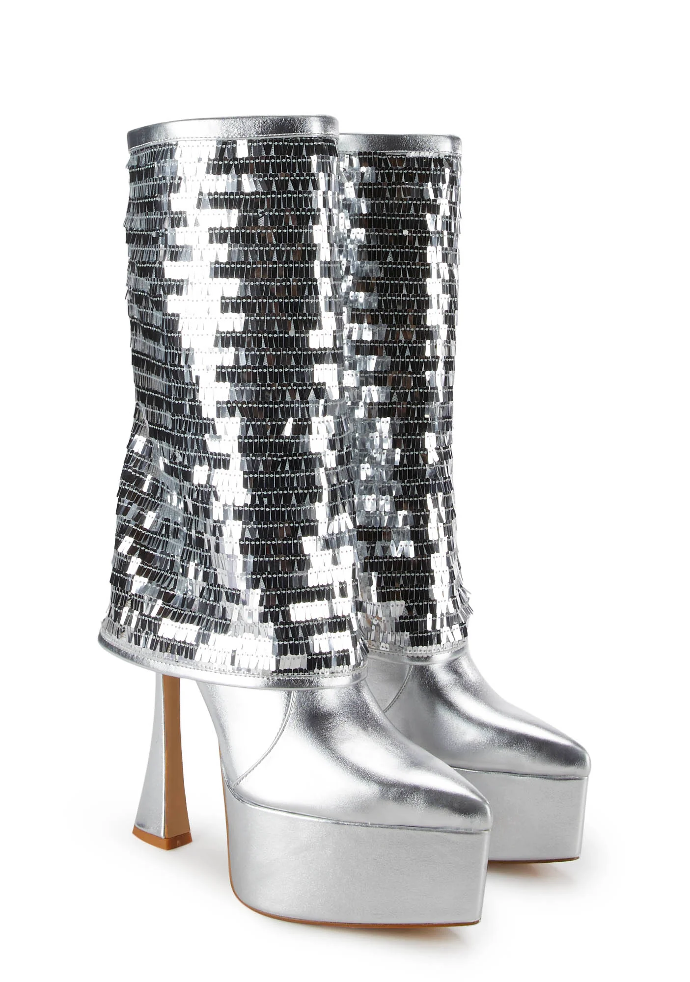 Lowell Platform Heels-Silver - Image 3