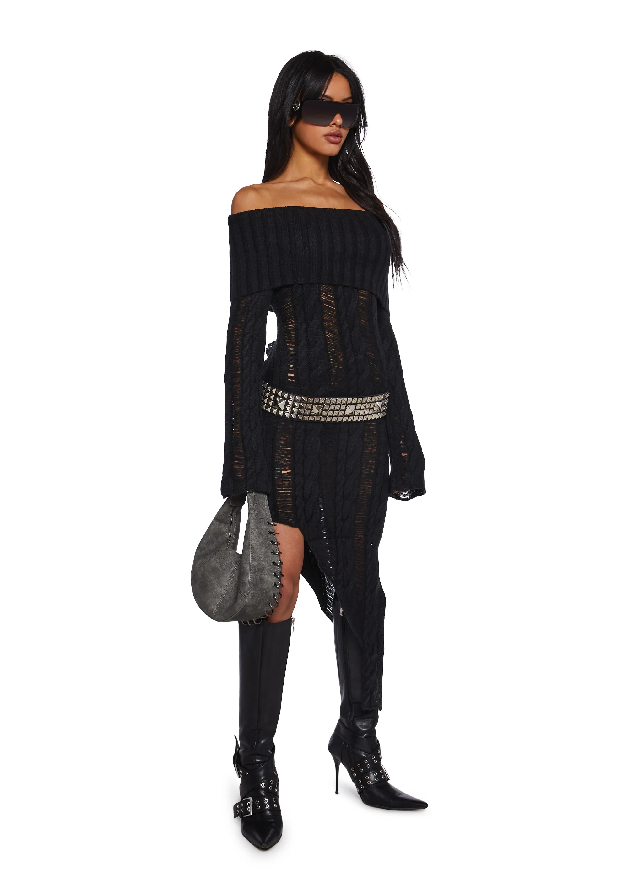 Elena Asymmetrical Midi Dress - Image 5