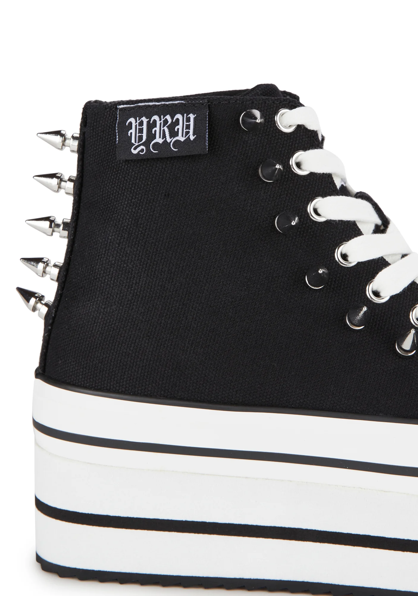Elevation Spike Platform Sneakers - Black/White - Image 2