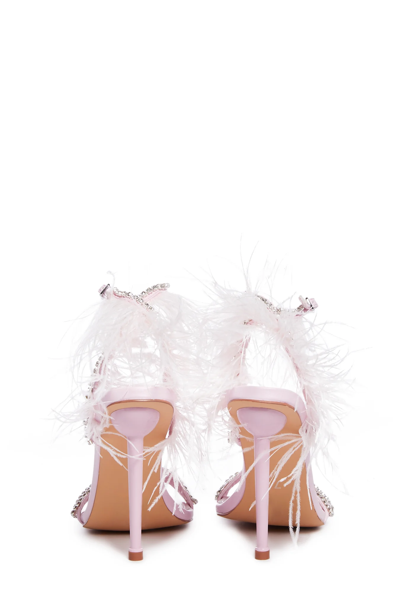 Ella Feather Heeled Sandal - Pink - Image 4