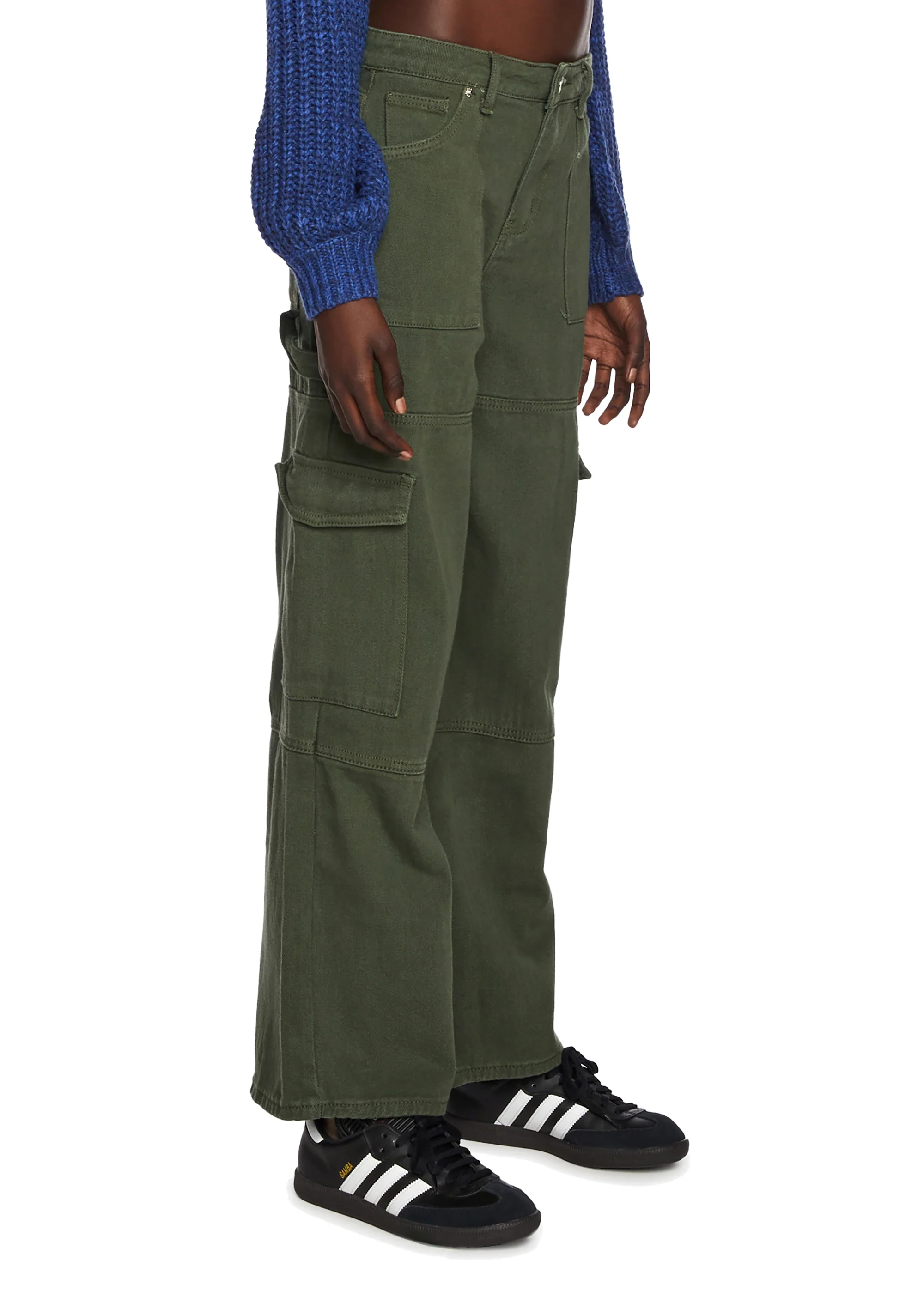 Ember Denim Cargo Pants - Olive - Image 3