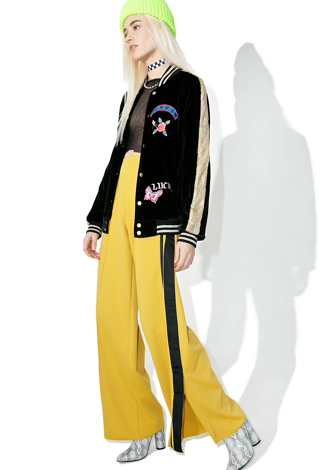 Embroidered Velvet & Sequin Bomber Jacket - Image 5